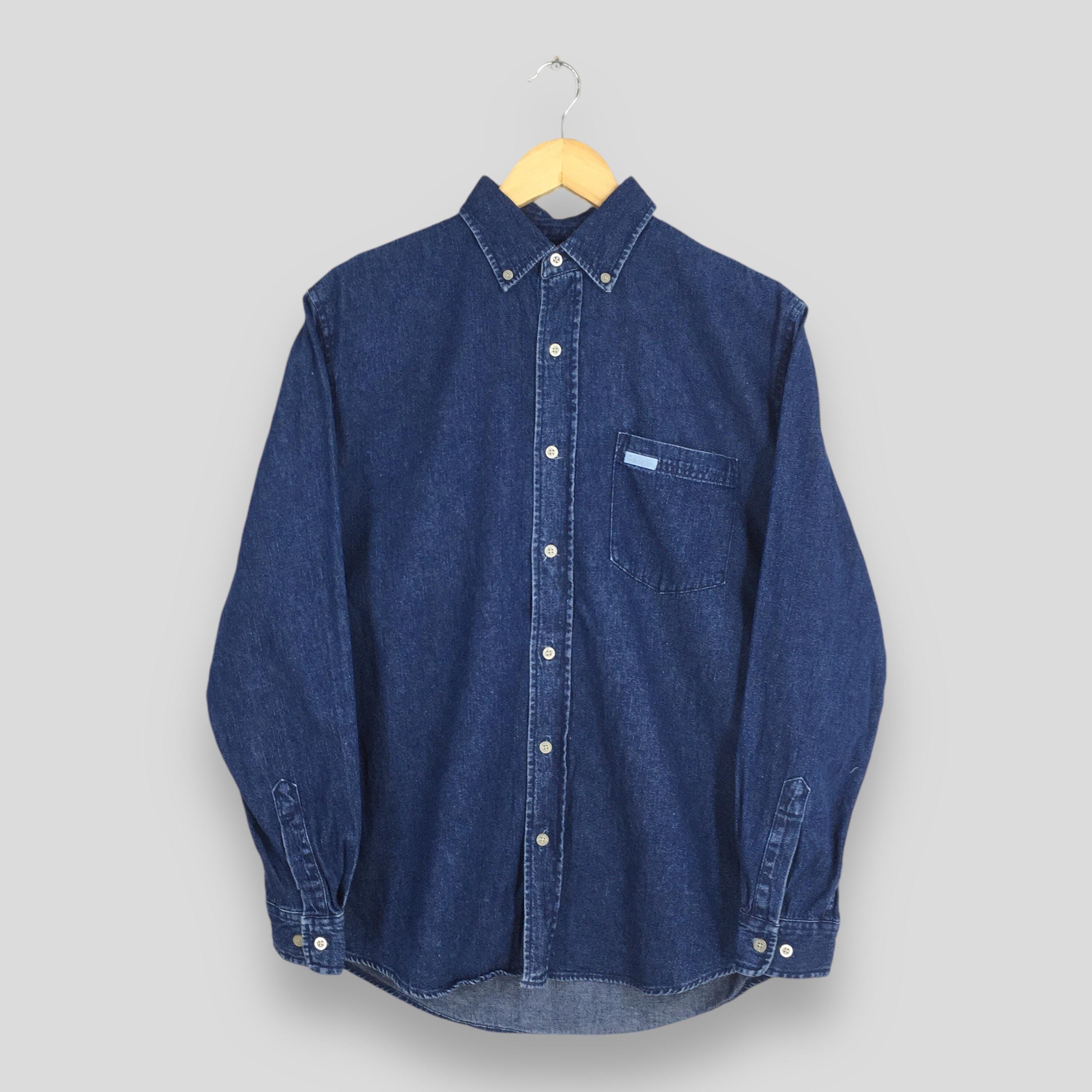 Calvin Klein × Vintage Vintage Calvin Klein Blue Denim Shirt Small Size US S / EU 44-46 / 1 - 1 Thumbnail