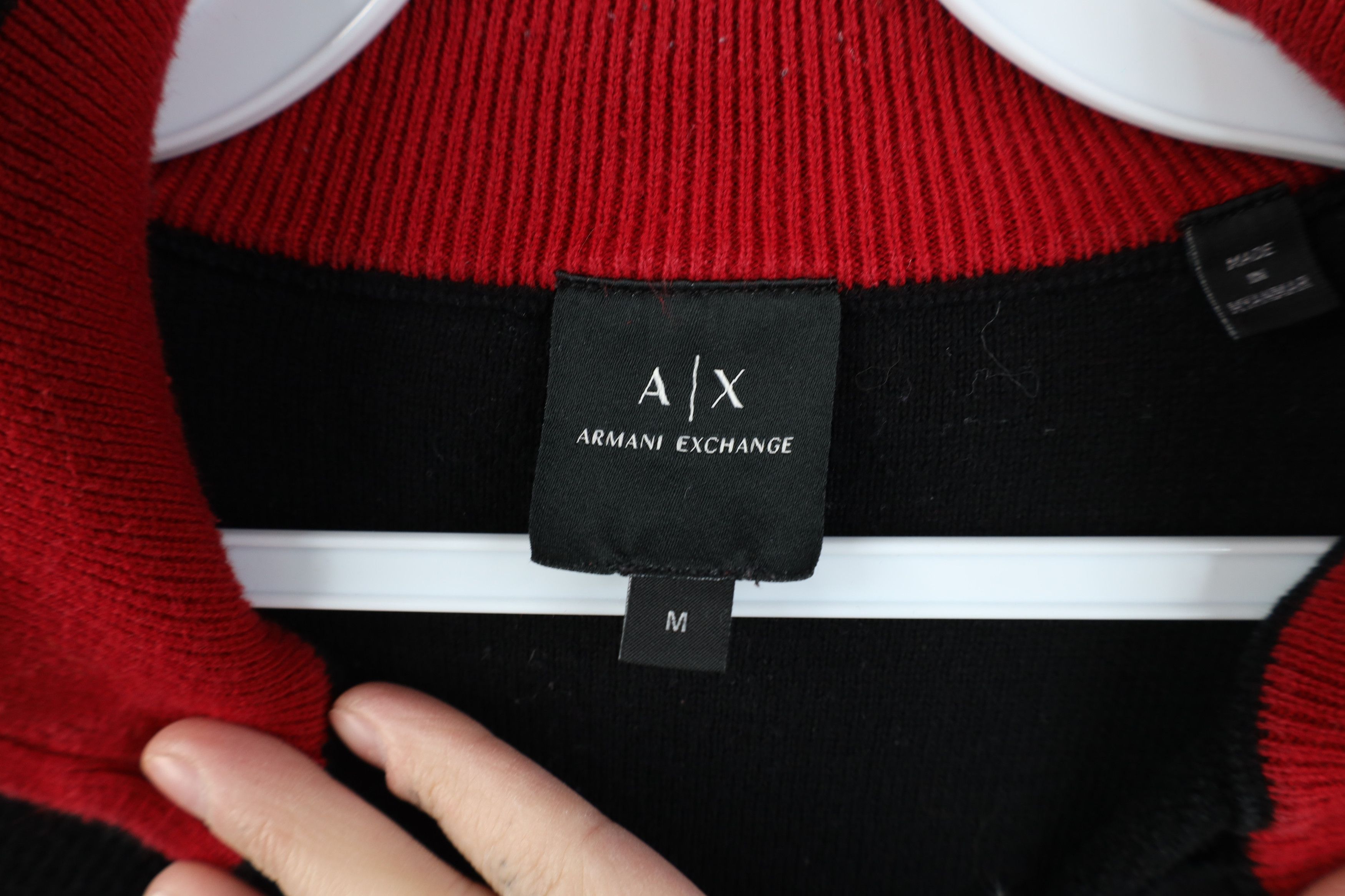 Armani Exchange Armani Exchange Thermal Knit 1/4 Half Zip Sweater Black Size US M / EU 48-50 / 2 - 9 Thumbnail