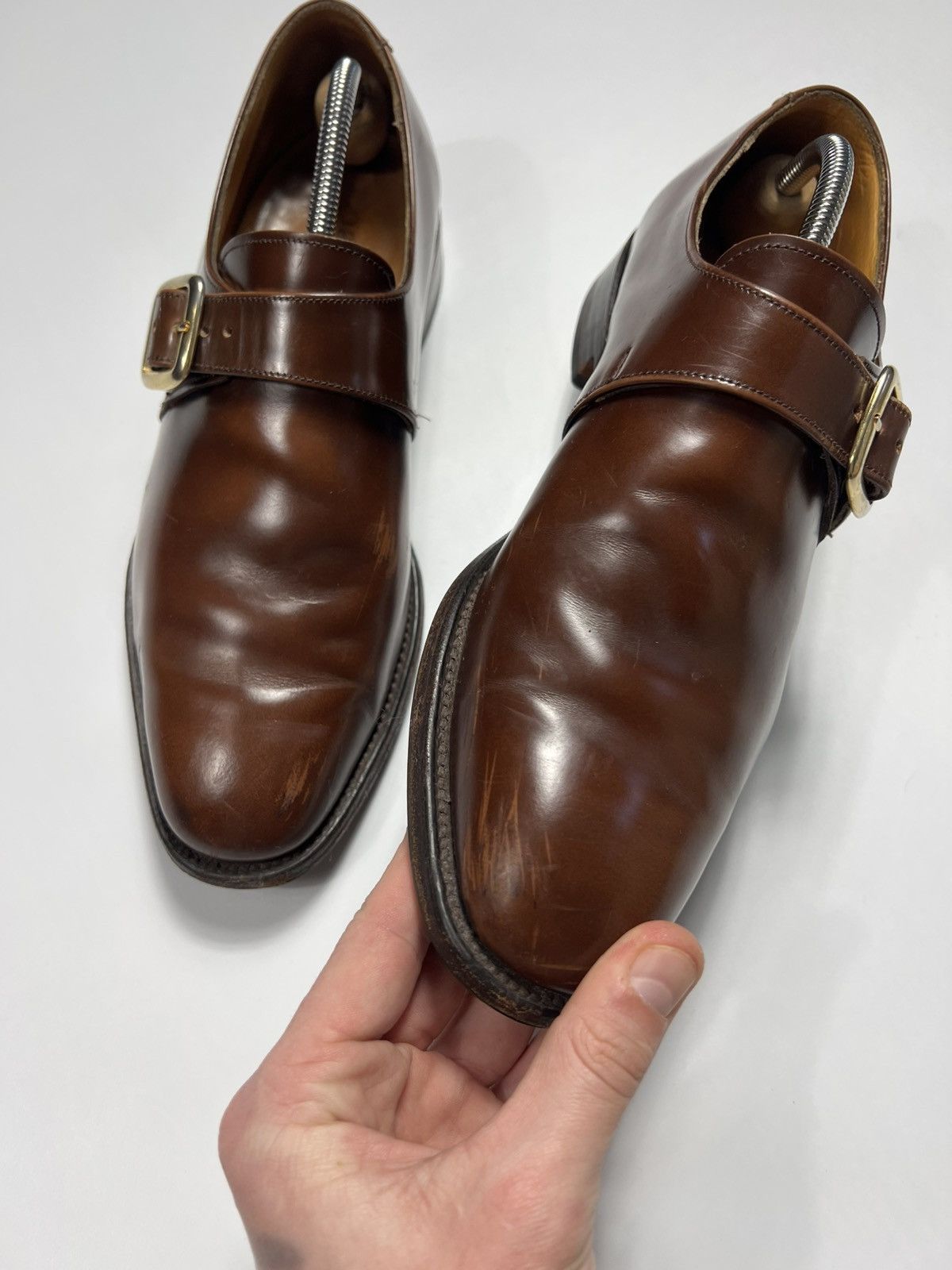 Loake Loake Paisley Monk Strap Leather Brown Shoes Loafers Chelsea Size US 9 / EU 42 - 4 Thumbnail