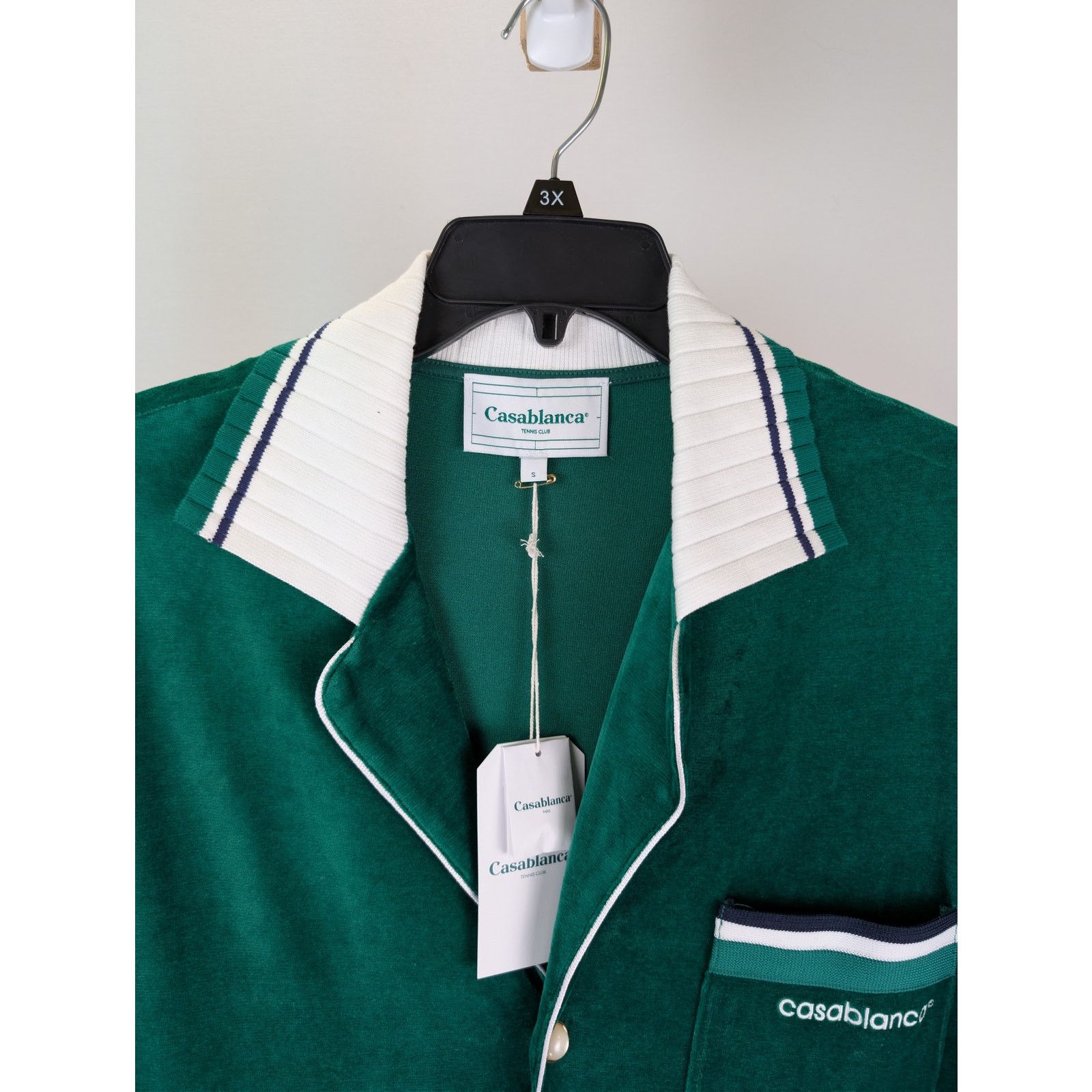 Casablanca o1rshd1 CC20 Men's Short Sleeved Velour Shirt in Evergreen Size US S / EU 44-46 / 1 - 7 Thumbnail