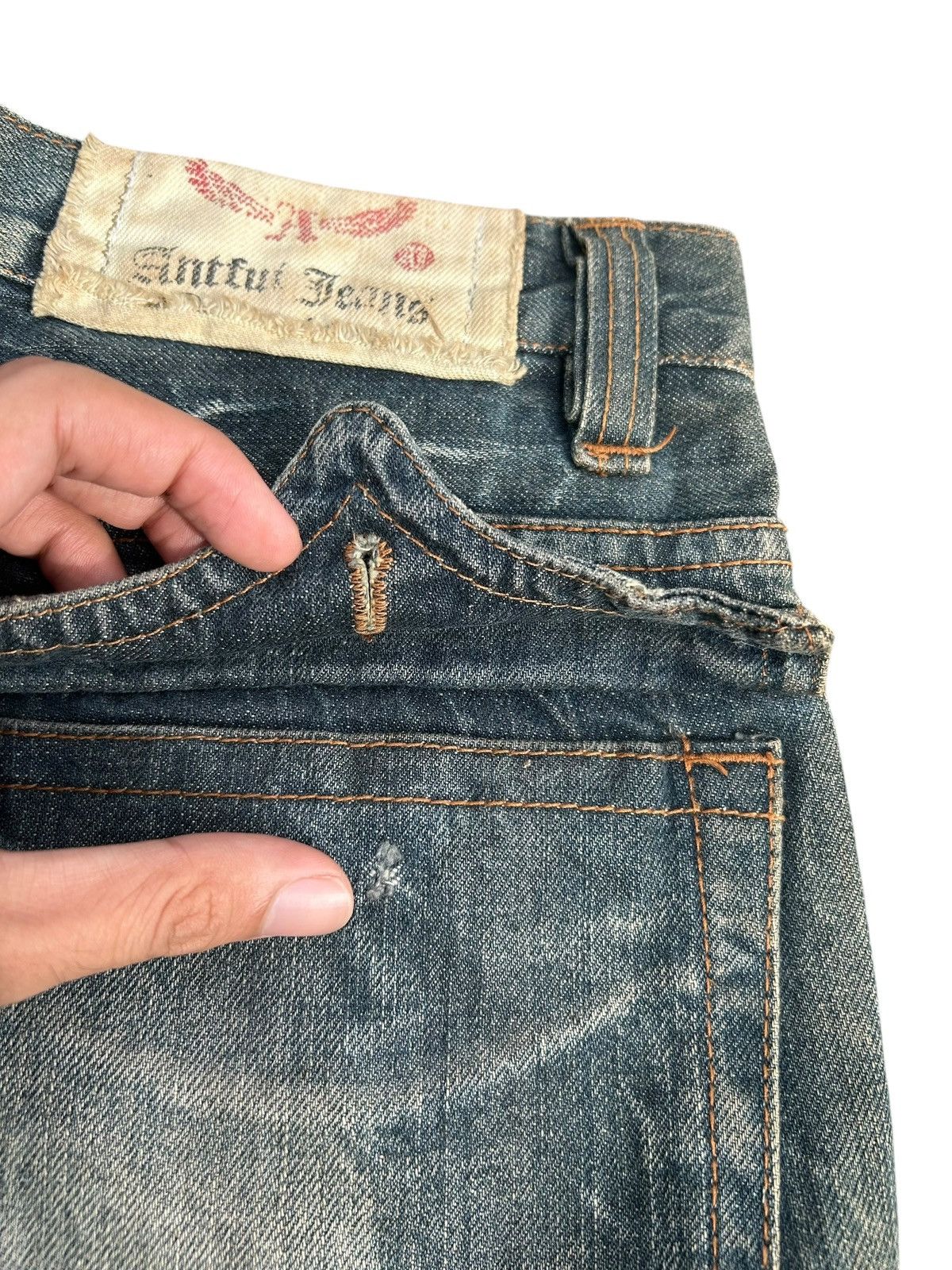 Kapital FLARE Antful Jeans Japanese Distressed Dirty Denim Jeans Size US 32 / EU 48 - 13 Thumbnail