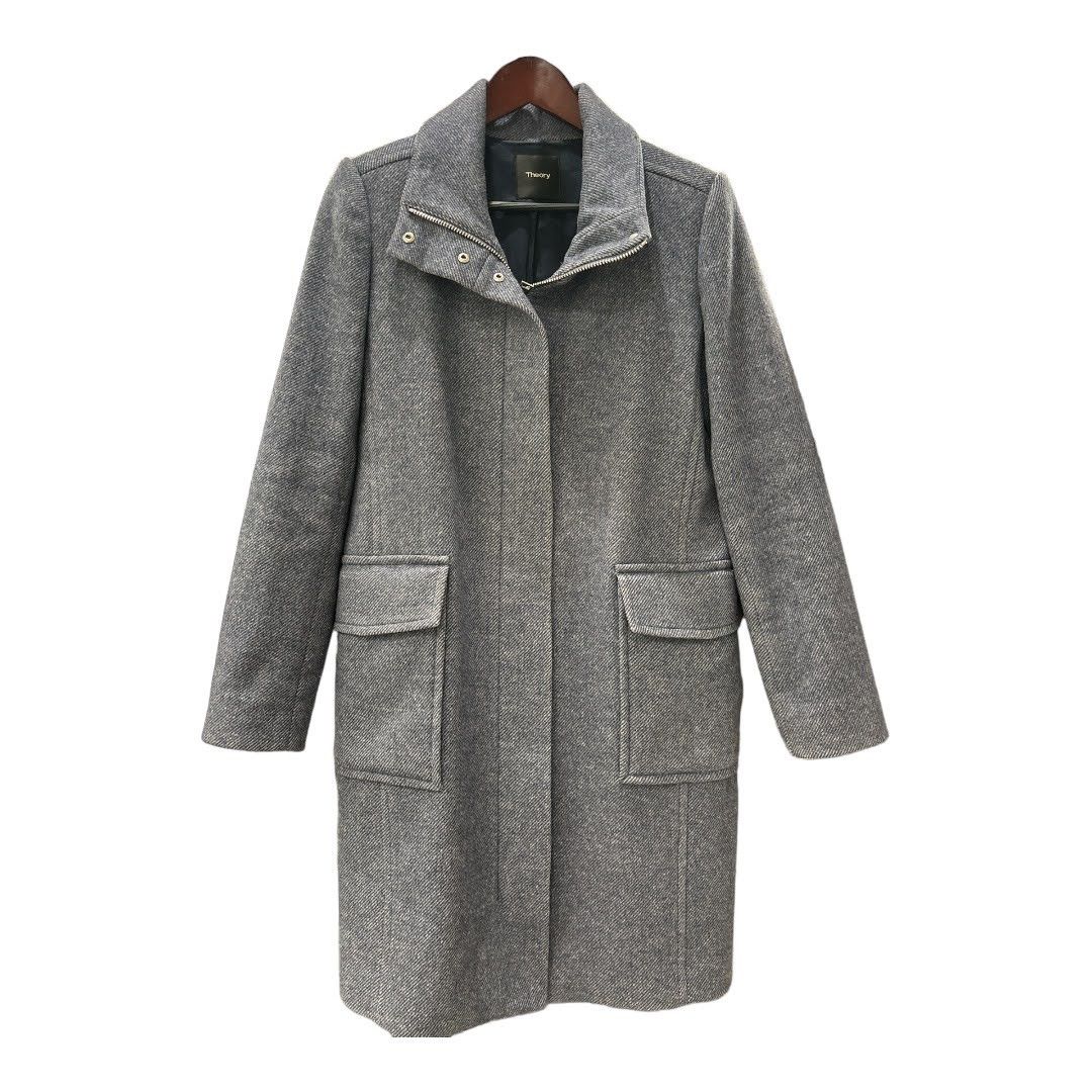 image of Theory Wool Coat in Blue, Women's (Size Small)