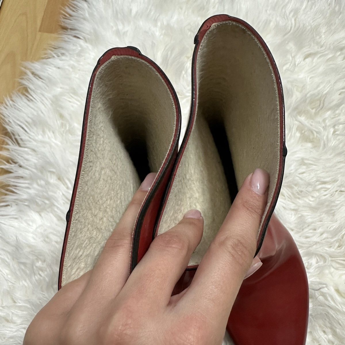 Other bright red rubber boots vintage rare Size US 6 / IT 36 - 5 Thumbnail