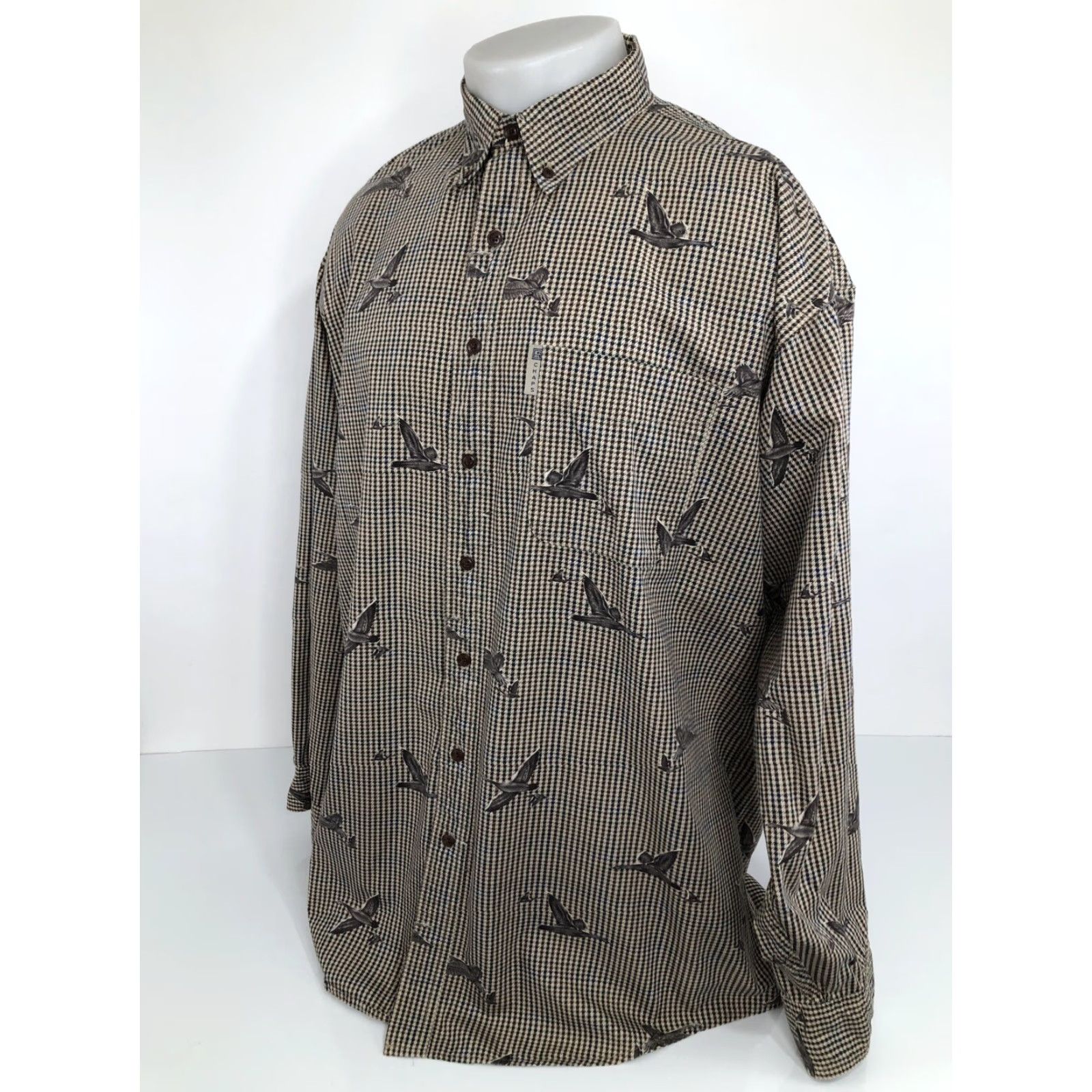 Ralph Lauren CHAPS / RALPH LAUREN Vintage DUCK / HOUNDSTOOTH Hunting Mens XL/2XL TALL Shirt Size US XL / EU 56 / 4 - 5 Thumbnail