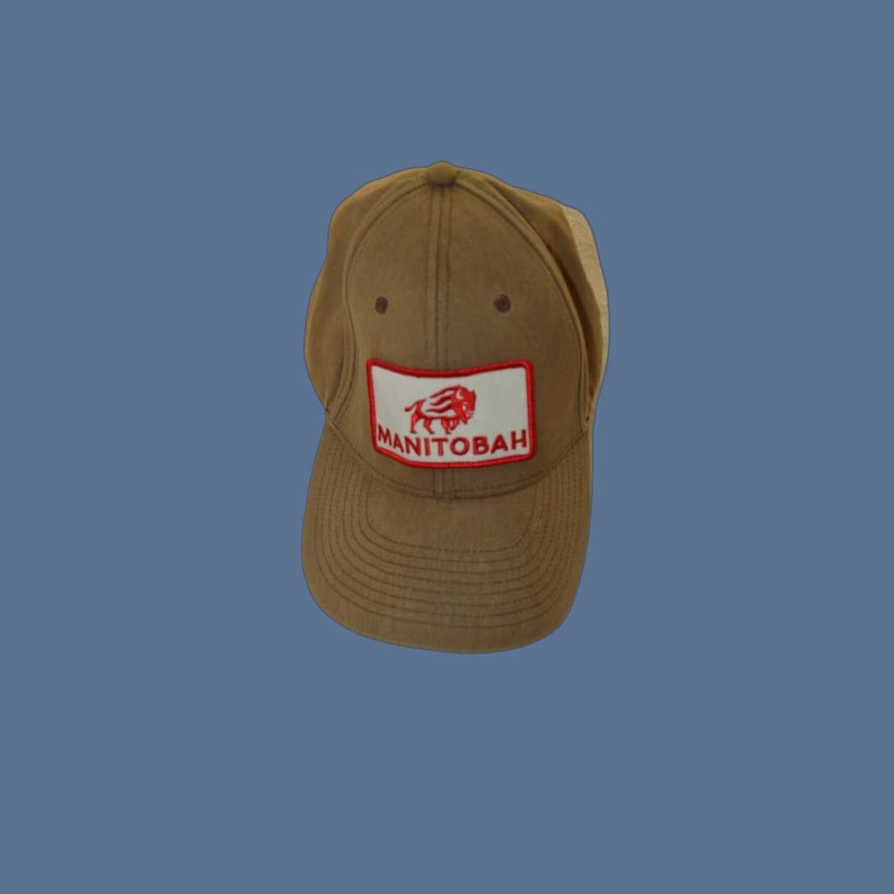 Vintage Manitobah Mukluks Khaki Topwater Snapback Hat Cap Hat Mens Adjustable Beige Canvas Buffalo Pattern Outdoor Cap Size ONE SIZE - 1 Thumbnail