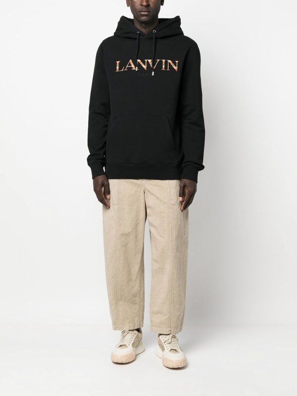 Lanvin o1y0225 Embroidered Logo Hoodie in Black Size US S / EU 44-46 / 1 - 5 Thumbnail