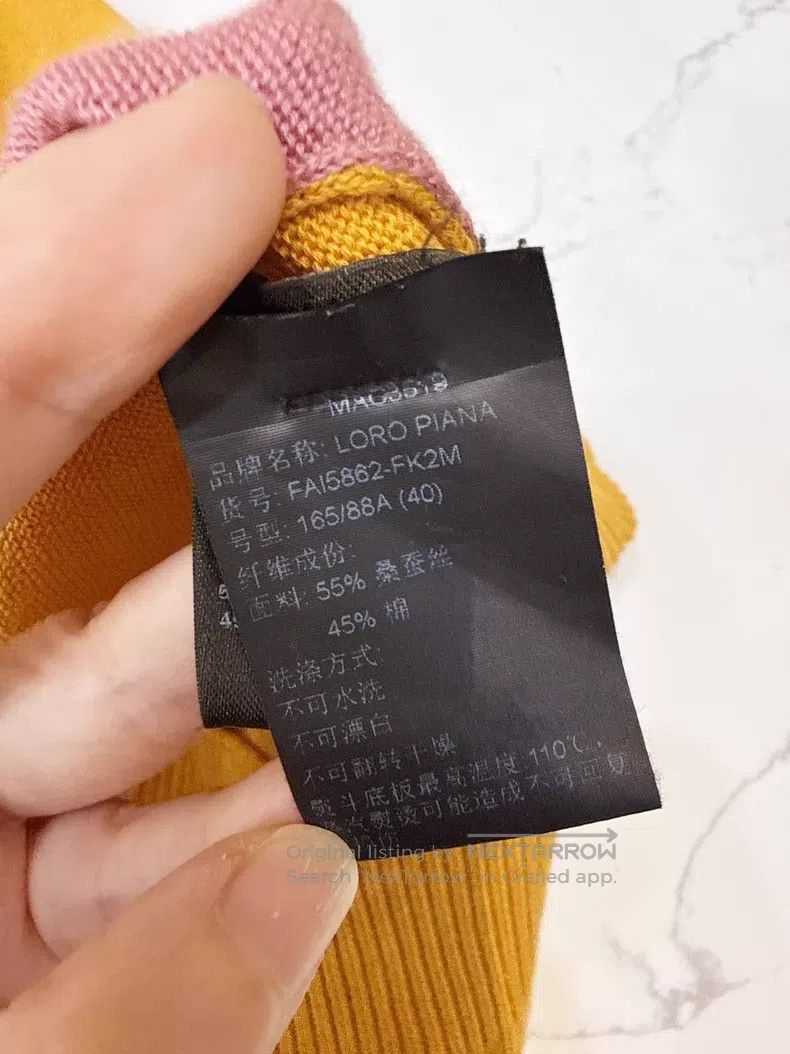 Loro Piana Loro Piana Yellow color block knit short sleeve top, mulbe Size XS / US 0-2 / IT 36-38 - 5 Thumbnail