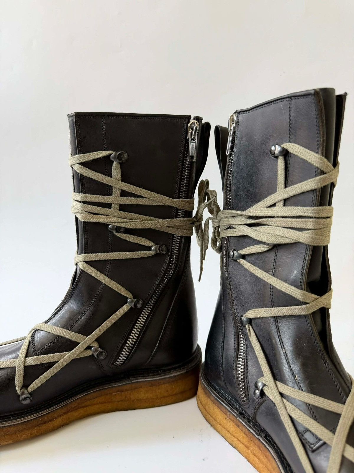 Rick Owens Rick Owens Black Lace-Up Creeper Boots Size US 11 / EU 44 - 7 Thumbnail