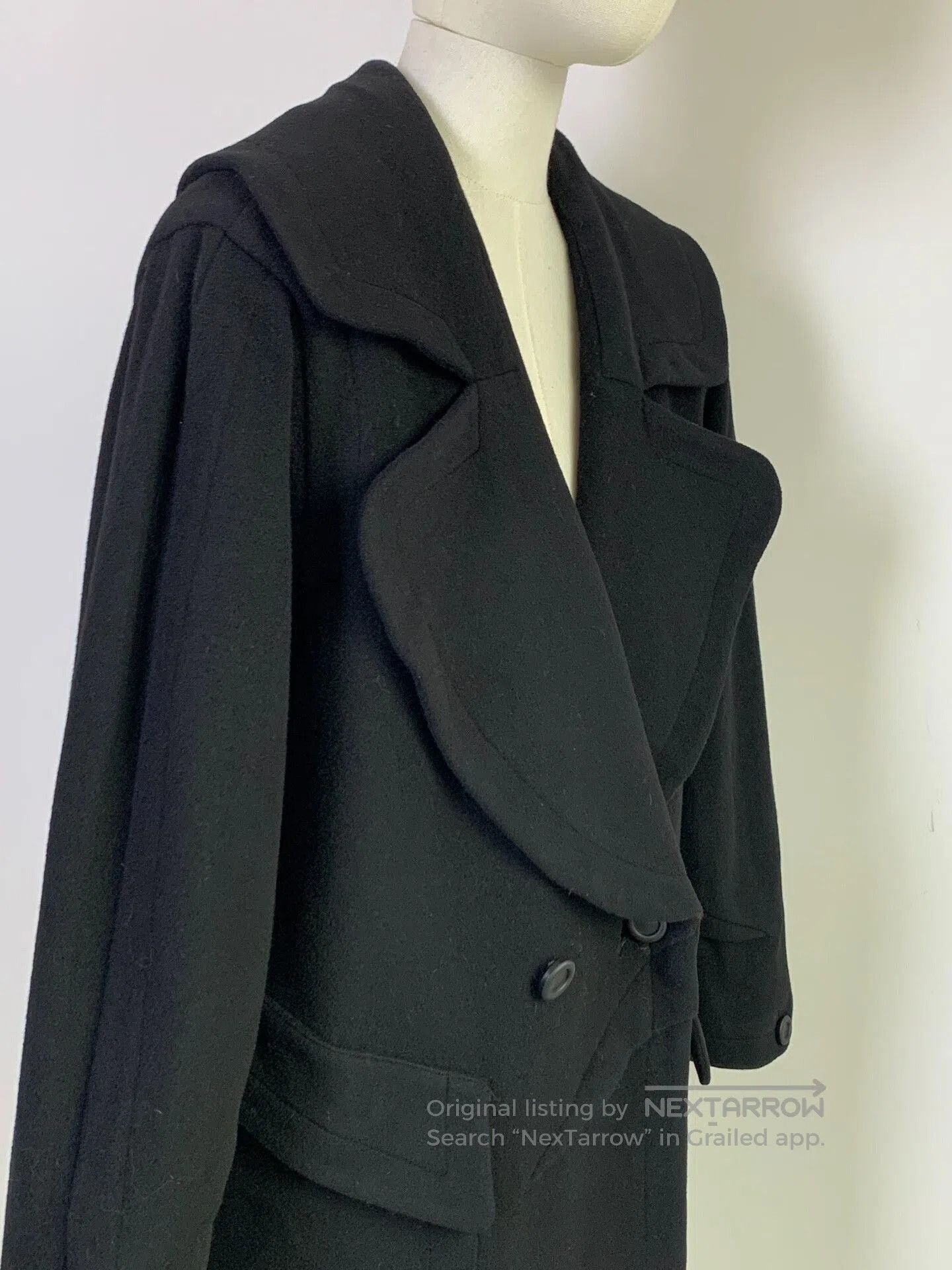 Thierry Mugler Thierry Mugler Black Cashmere Coat. Size M / US 6-8 / IT 42-44 - 4 Thumbnail