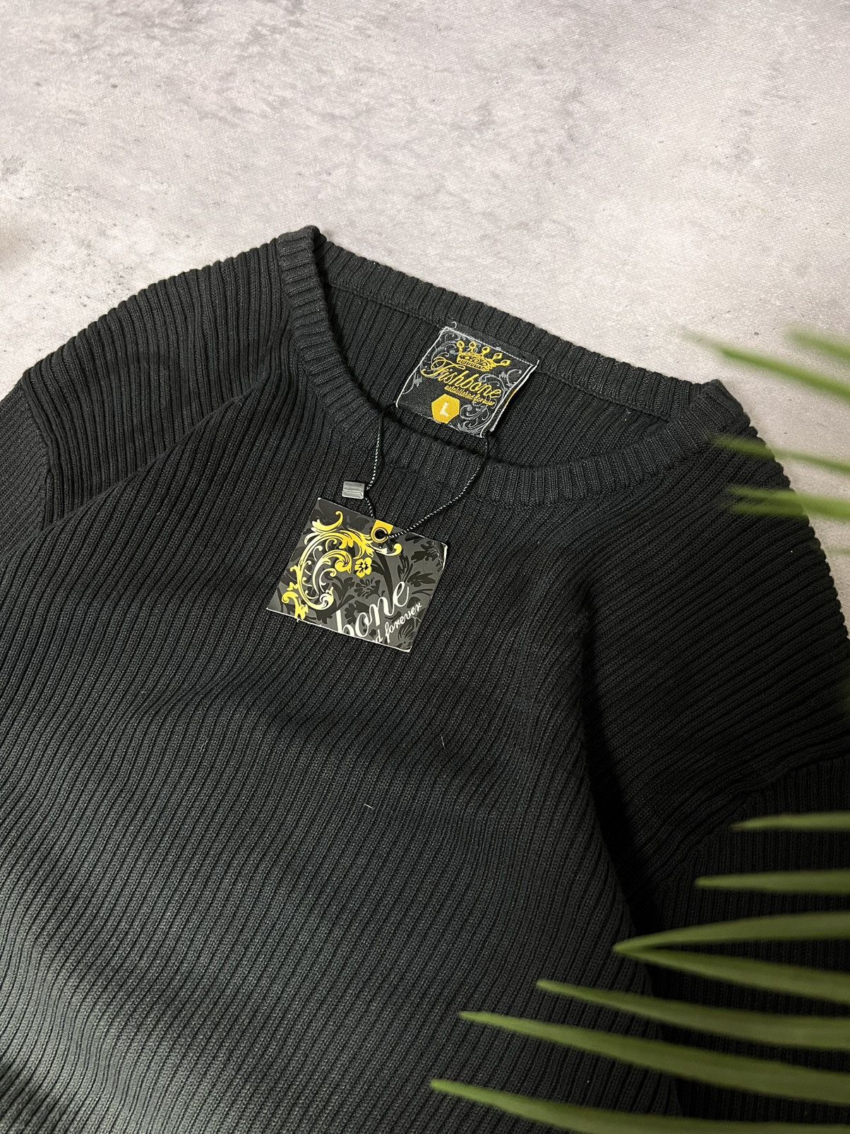 Affliction × Vintage Sweater Y2K black faded alt alternative drain opium Size US L / EU 52-54 / 3 - 7 Thumbnail