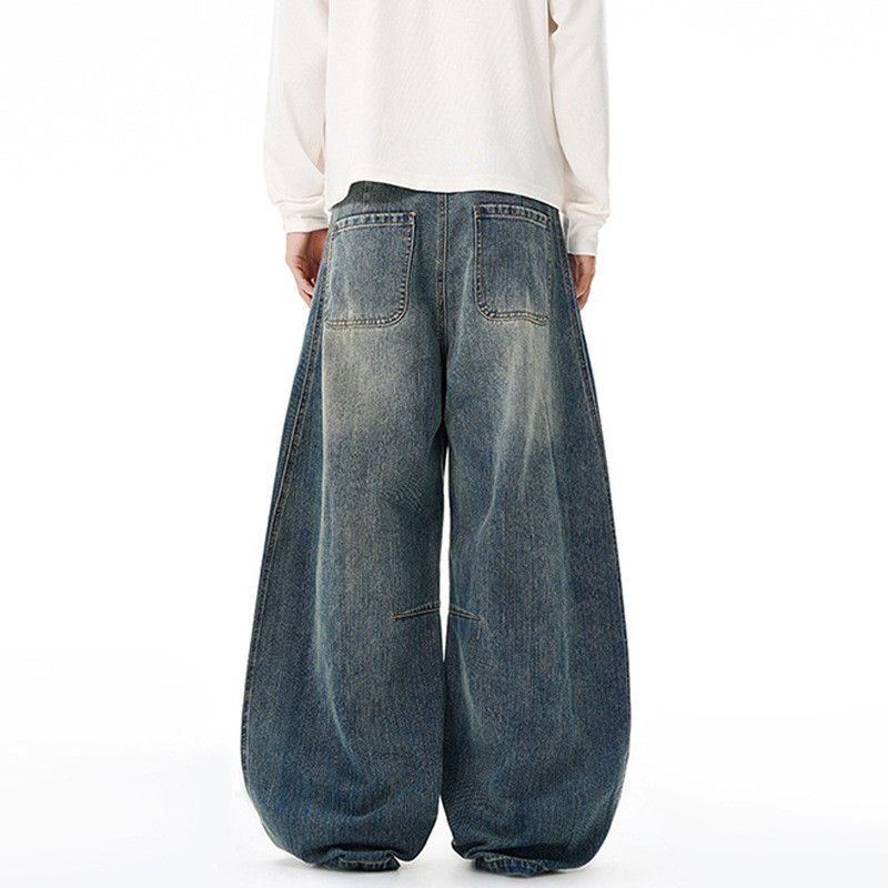 Japanese Brand American high street men's washed distressed curved jeans Size US 32 / EU 48 - 5 Thumbnail