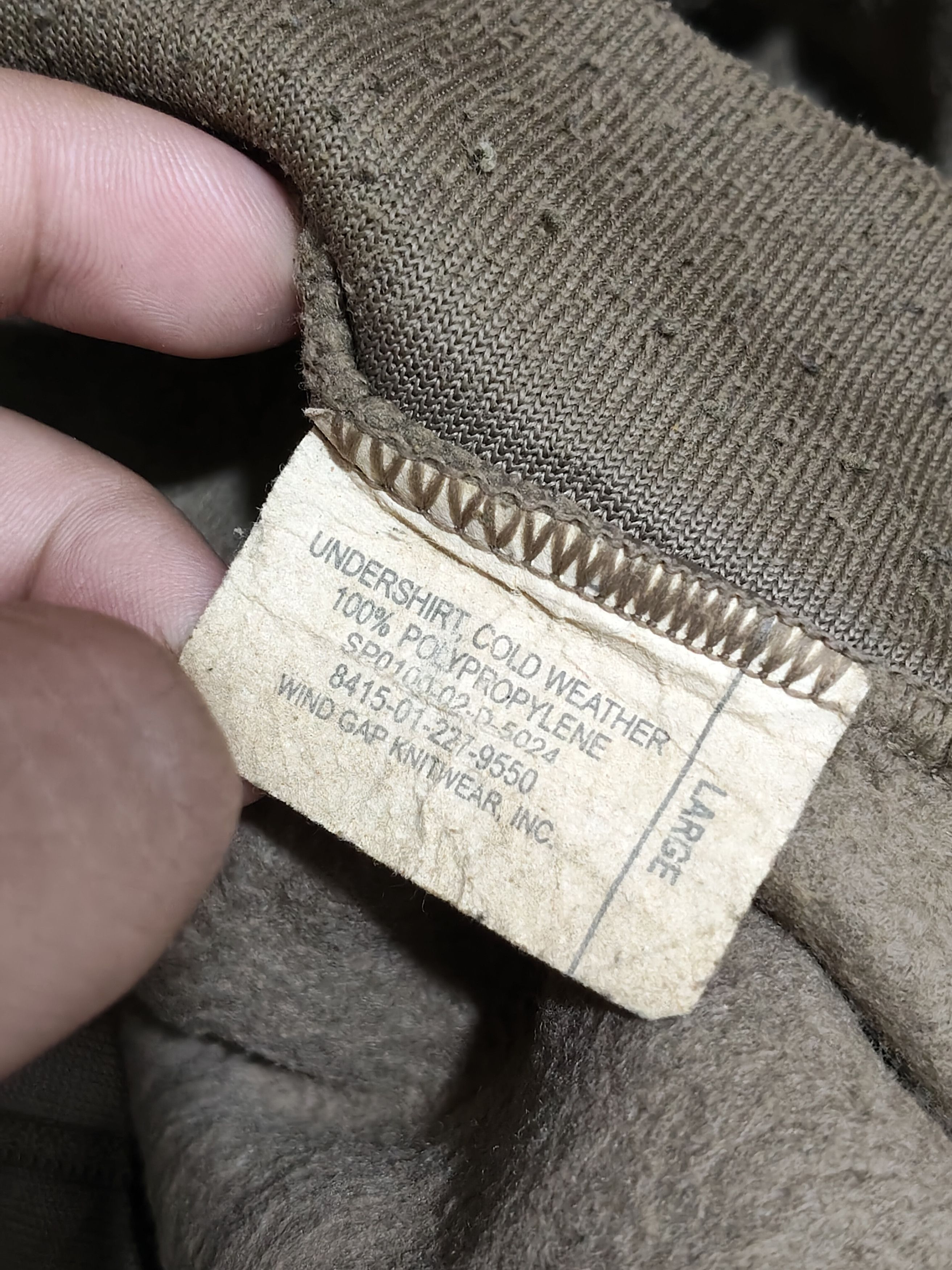 Vintage genuine U.S. Military issued brown polypropylene cold Size US L / EU 52-54 / 3 - 3 Thumbnail