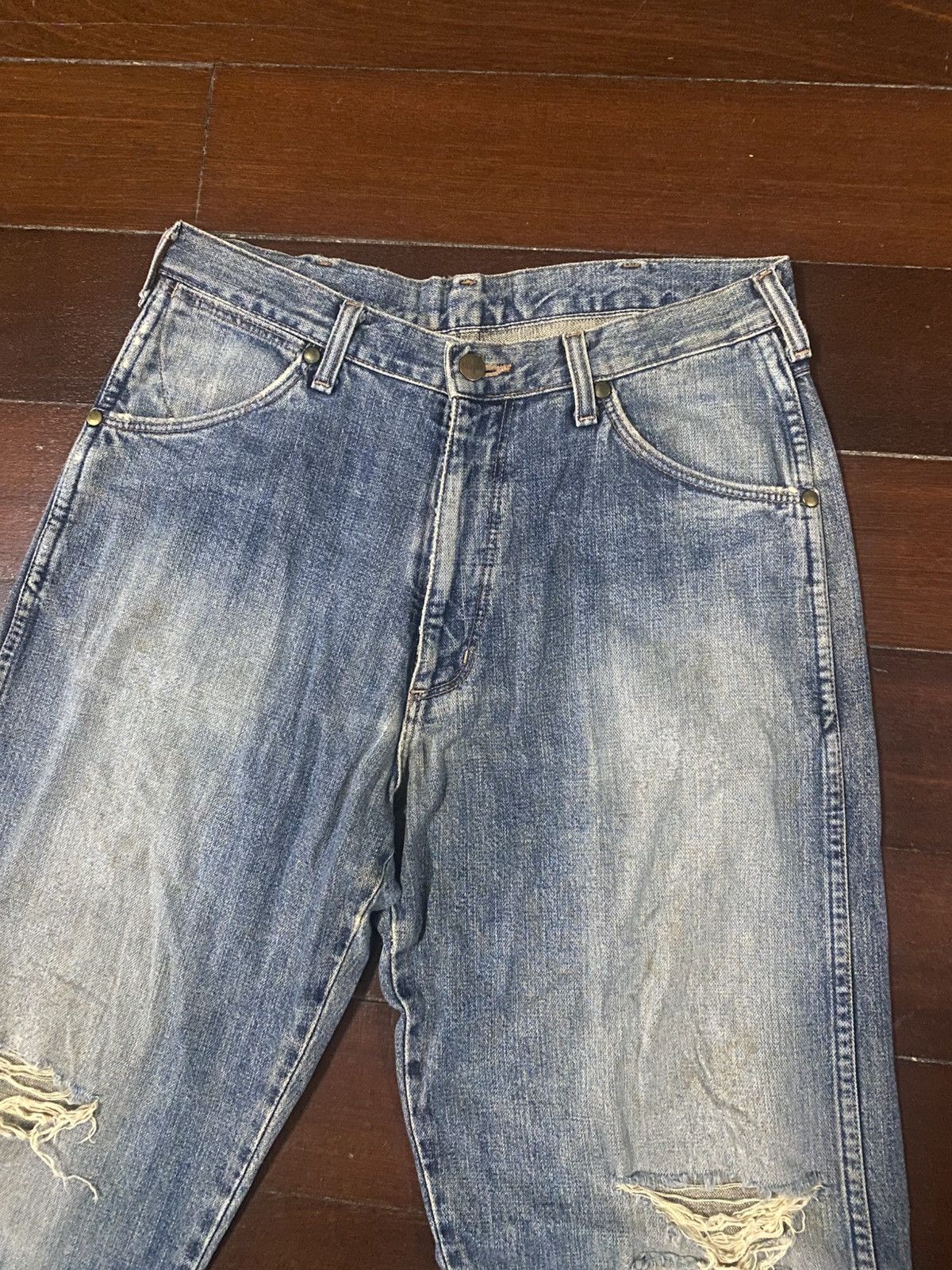 Hysteric Glamour 2000s wrangler distressed japan wash denim pants y2k style Size US 33 - 6 Thumbnail
