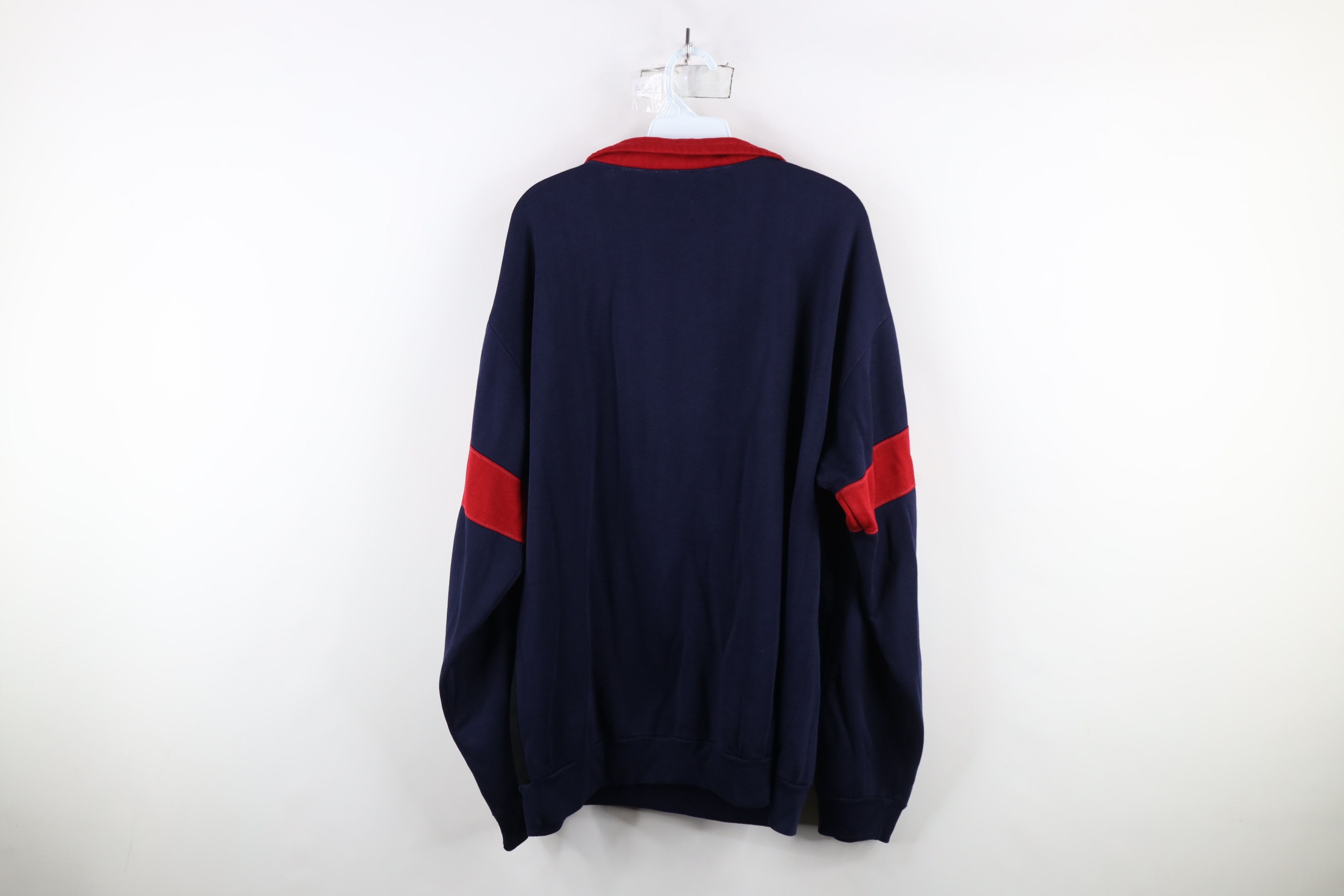 Vintage Vintage 90s Streetwear Block Half Zip Pullover Sweatshirt Size US XL / EU 56 / 4 - 12 Thumbnail