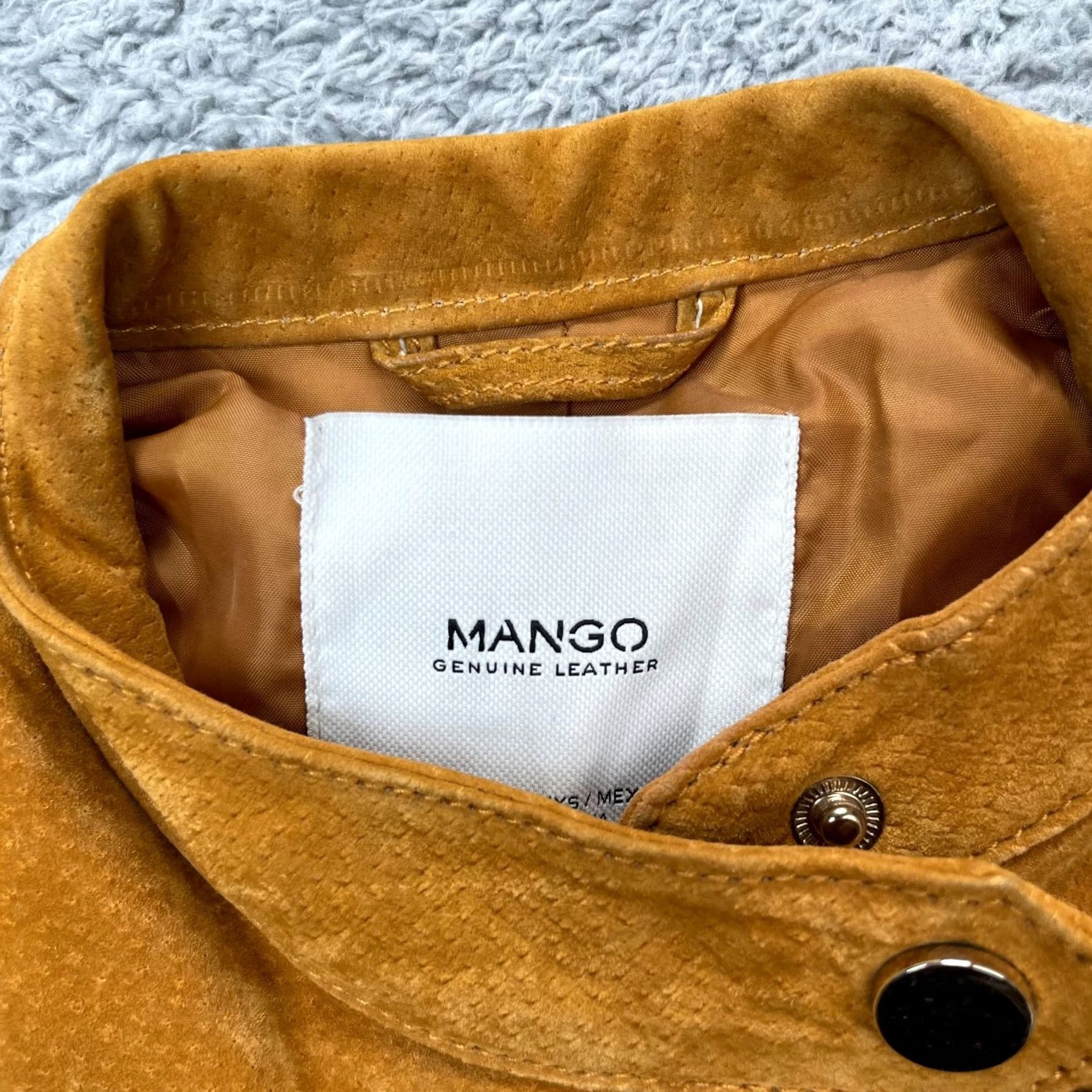 Mango Mango Yellow Biker Jacket Womens XS Leather Asymmetrical Zip Size XS / US 0-2 / IT 36-38 - 3 Thumbnail