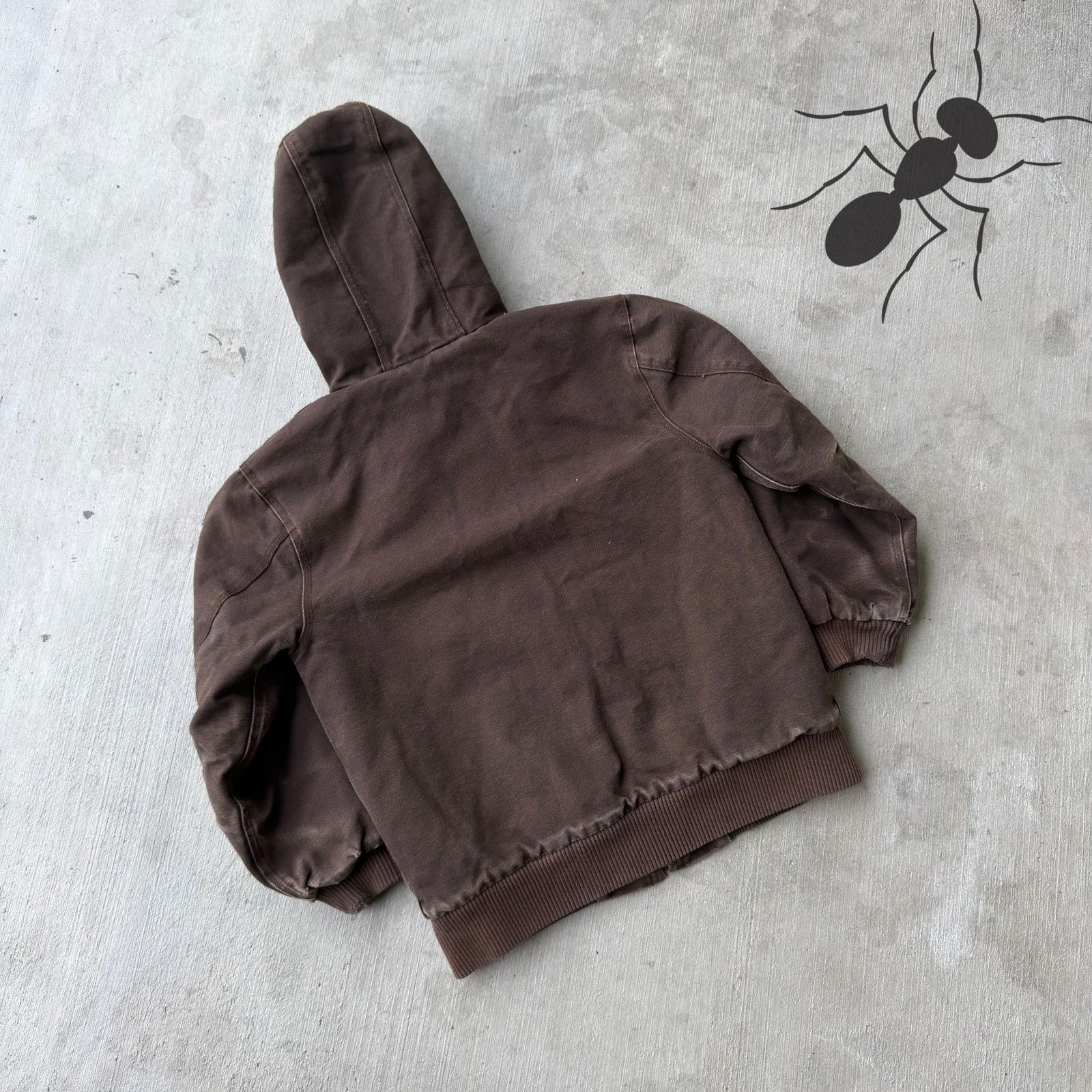 Carhartt × Vintage Carhartt YOUTH brown hooded work wear jacket Size US XS / EU 42 / 0 - 6 Thumbnail