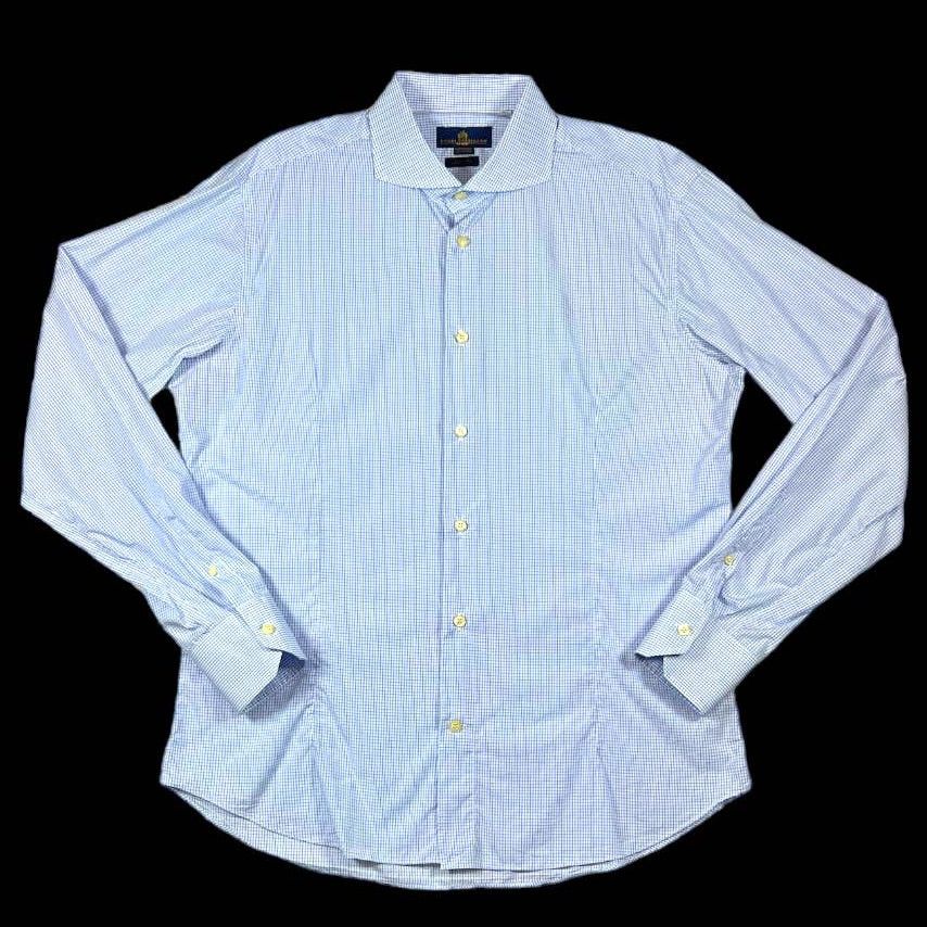 Eredipisano Eredi Pisano Blue/White Dress Shirt | Size 18 Size US L / EU 52-54 / 3 - 1 Thumbnail
