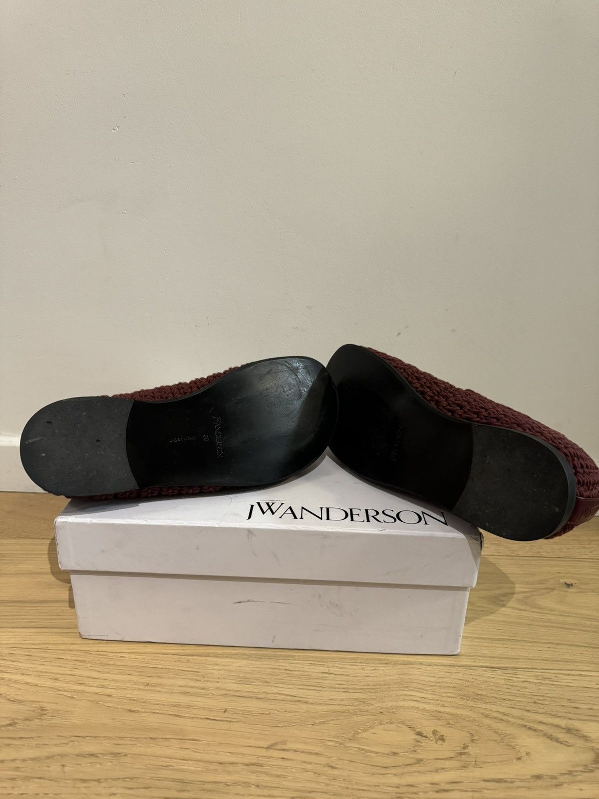 JW Anderson JW Anderson Crochet Cotton Loafers Shoes Moccasin Burgundy Size US 6.5 / IT 36.5 - 6 Thumbnail