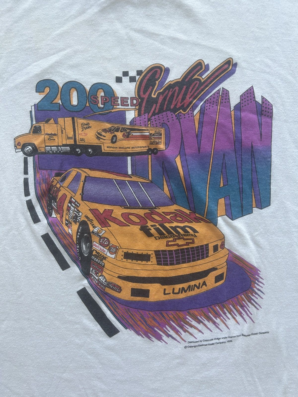 NASCAR × Vintage Vintage 90s Ernie Irvan NASCAR Graphic Tee Boxy Fit Size US XL / EU 56 / 4 - 2 Thumbnail