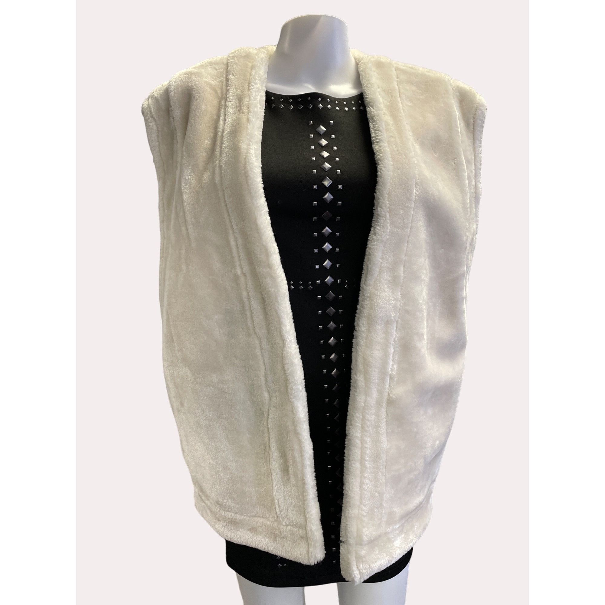 Other Weworewhat Women's reversible Vest Cream Matte Leather Faux Size L / US 10 / IT 46 - 2 Thumbnail
