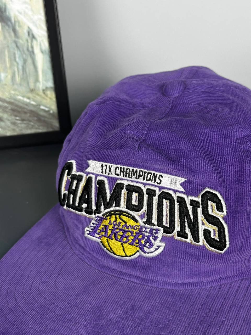 NBA × New Era New Era Purple Lakers Corduroy NBA Hat Size ONE SIZE - 5 Thumbnail