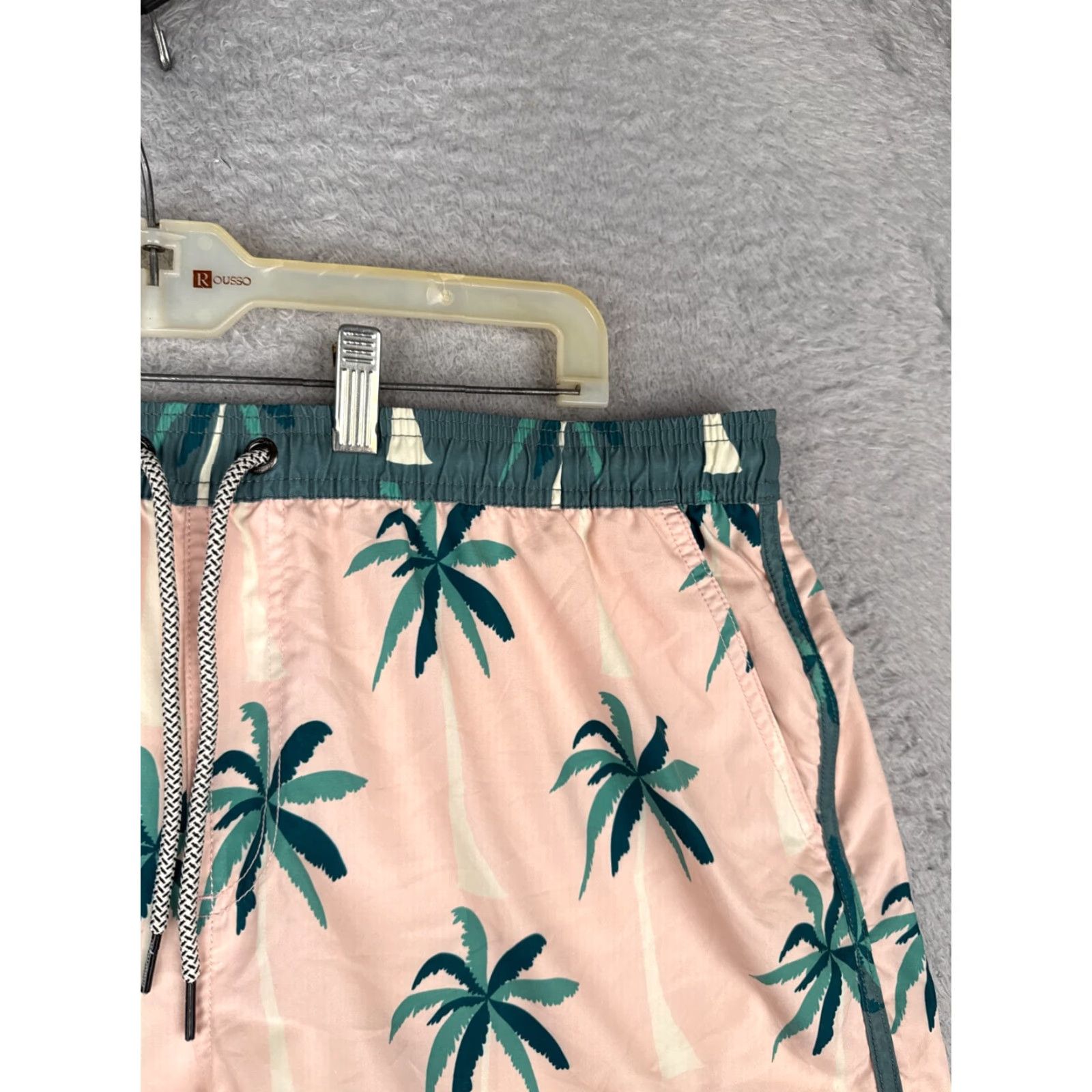 Vintage VINTAGE Maamgic Swim Trunks Mens XL Pink Green Palm Tree Lined Polyester Beach Size US 36 / EU 52 - 5 Thumbnail
