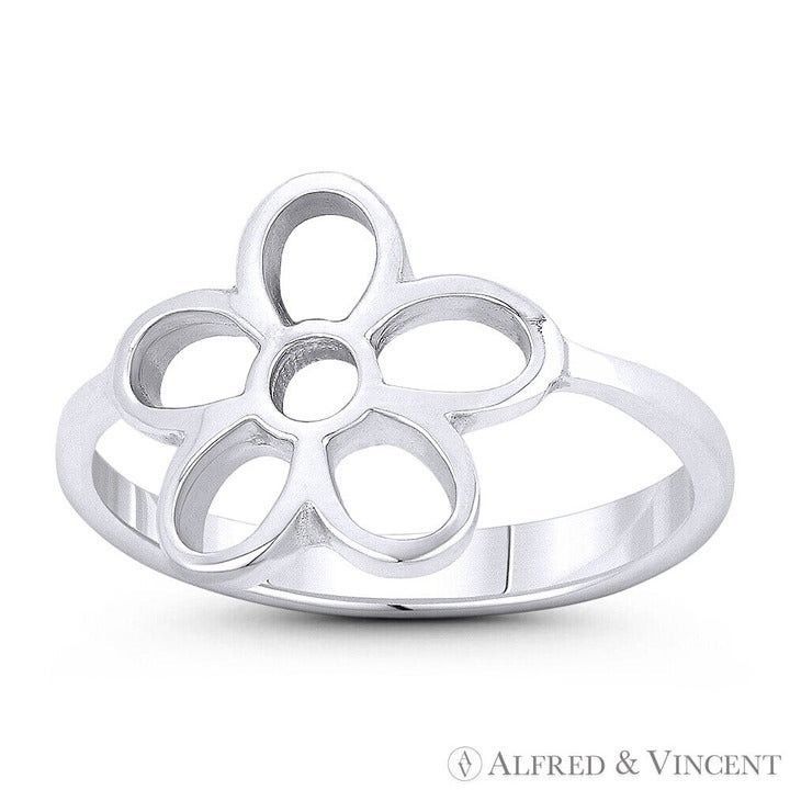 Other 5-Petal Daisy Flower Charm Stackable Boho Ring Size 5 Size ONE SIZE - 1 Preview
