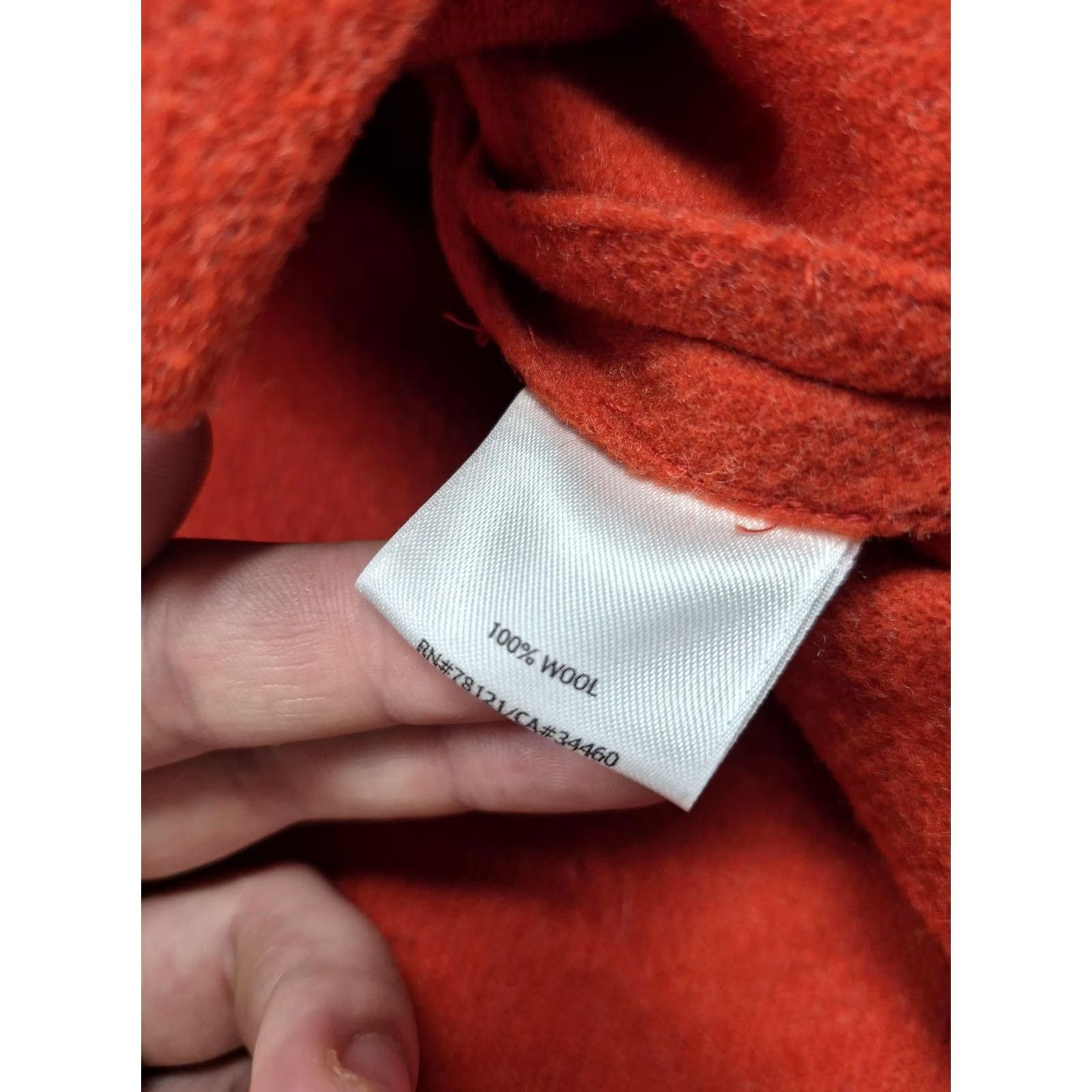 Eileen Fisher Eileen Fisher Poncho Jacket Womens 2X Orange Wool Hooded Short Sleeve Button Size 40" / US 18 - 4 Thumbnail