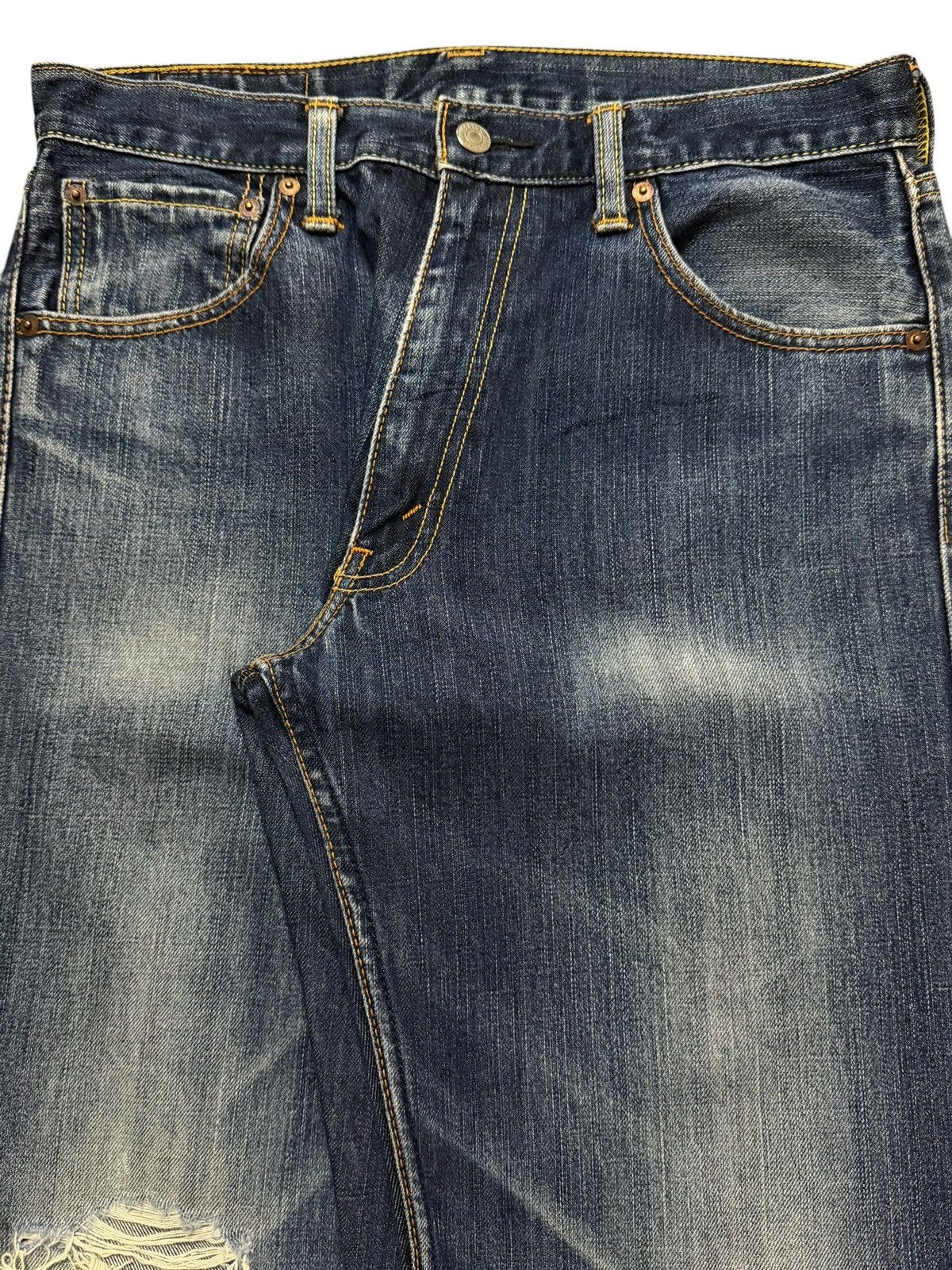 Levi's Vintage Y2K Levis 703 Blue Faded Wash Distressed Wide Leg Size US 31 - 3 Thumbnail