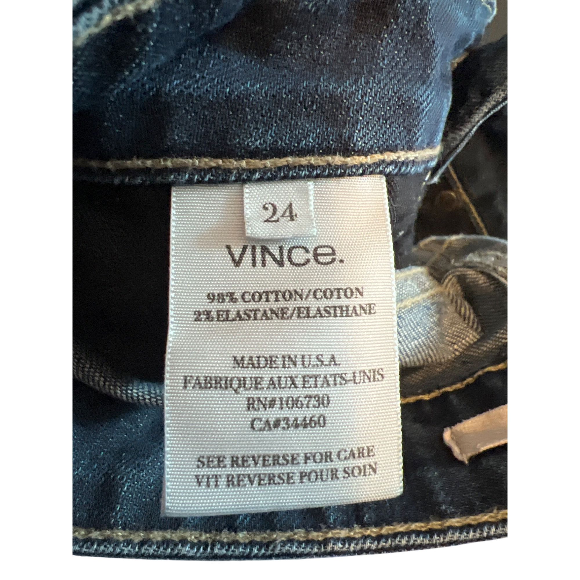 Vince Vince Skinny Blue Denim Jeans Adelaide Wash Size 24 Size 24" / US 00 / IT 34 - 5 Thumbnail