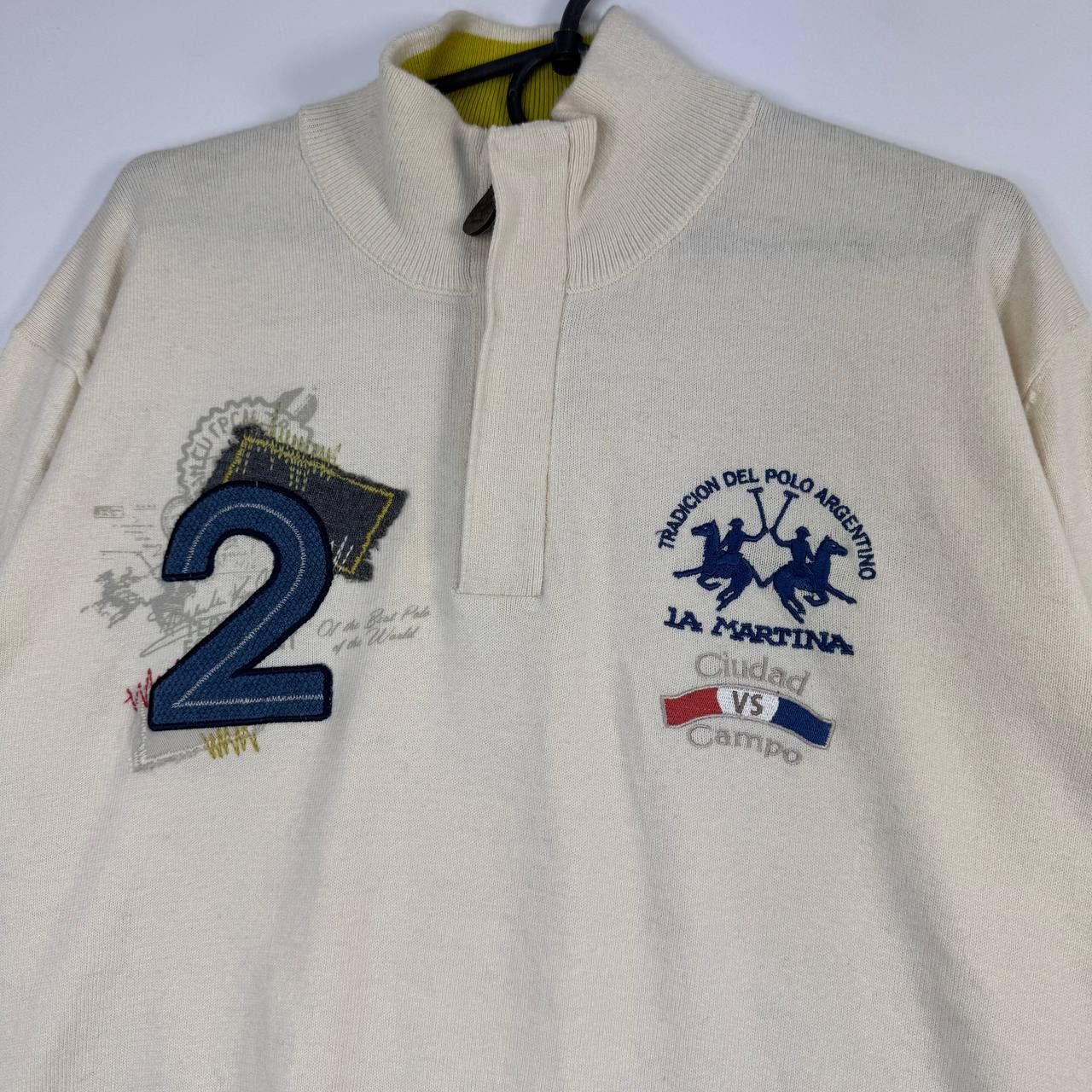 La Martina La Martina Half Zip Cashmere #2 Blend Cream Pullover XL Size US XL / EU 56 / 4 - 2 Thumbnail