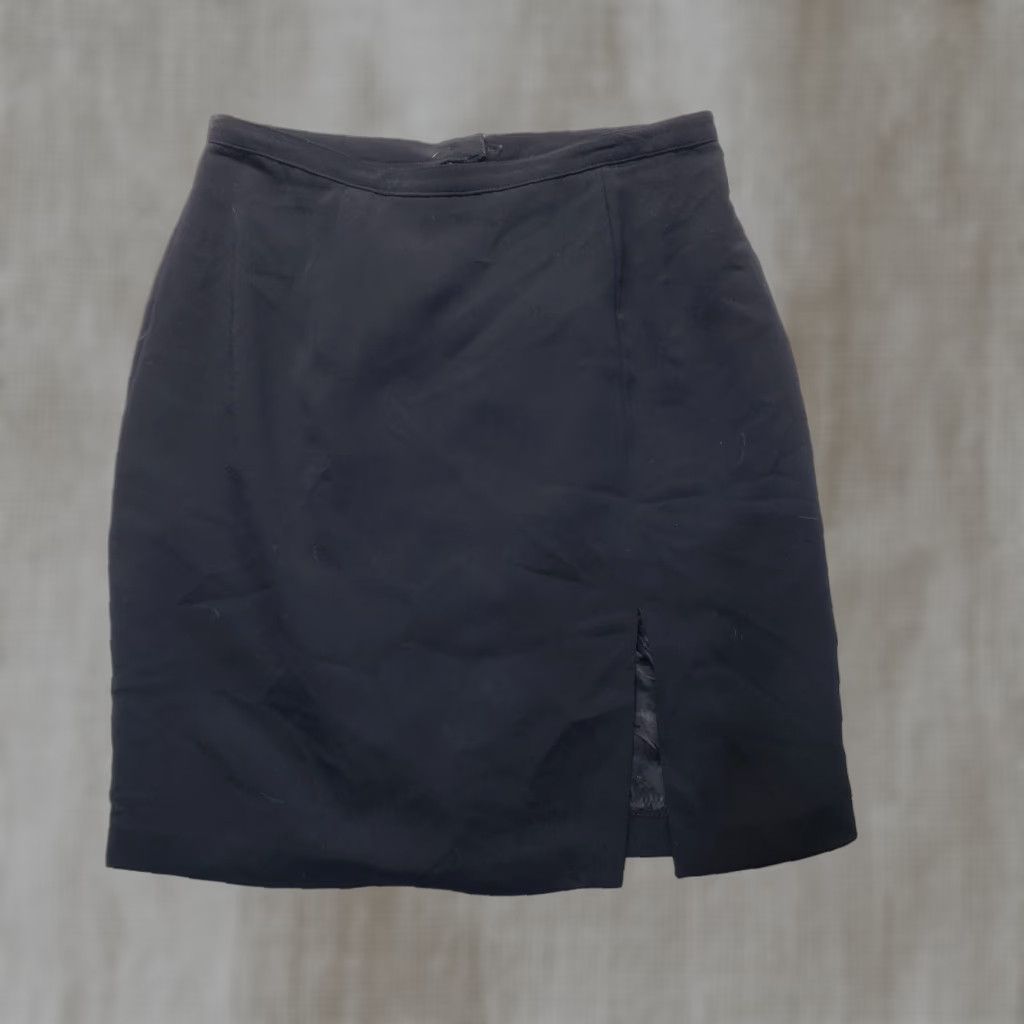 Vintage Grays Isaac Hazan Black Pencil Skirt Knee High Adult Women's Size 10 Short Skirt Solid - Mens? Size 32" / US 10 / IT 46 - 1 Thumbnail