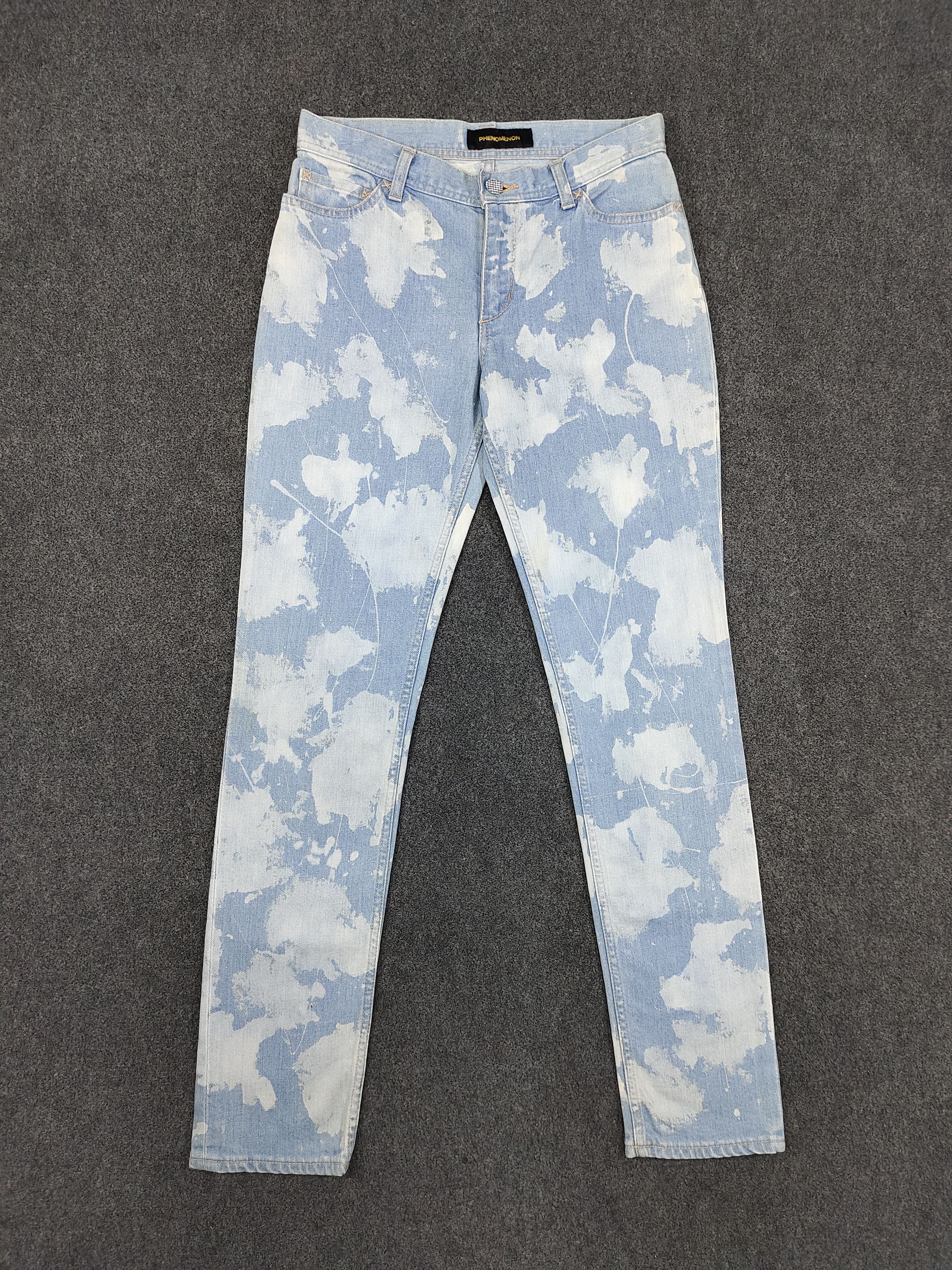 PHENOMENON AW14 Phenomenon💥Cloud Pattern Bleached Skinny Jeans Size US 28 / EU 44 - 1 Thumbnail