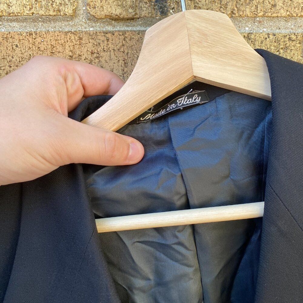 Valentino × Vintage Vintage 90s Valentino Pure Virgin Wool Jacket Black Size US M / EU 48-50 / 2 - 5 Thumbnail