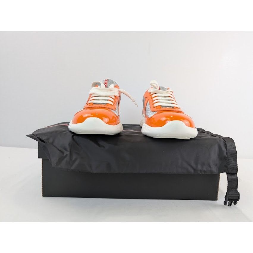 Prada o1rshd1 America's Cup Vernice Bike Sneakers in Papaya Arge Size US 9 / EU 42 - 17 Thumbnail