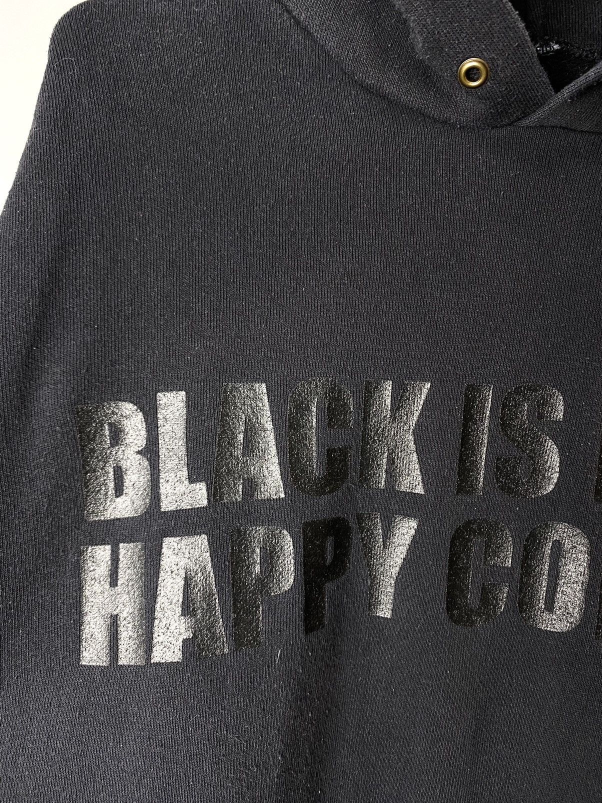 Vintage Vintage 1990’s Black Is My Happy Colour Hoodie Grail Size US L / EU 52-54 / 3 - 3 Thumbnail