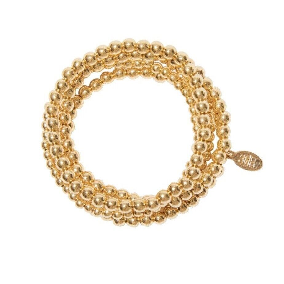 Other 8 Other Reasons Set of 5 18k Gold Plated Beaded Stretch Brac Size ONE SIZE - 1 Preview