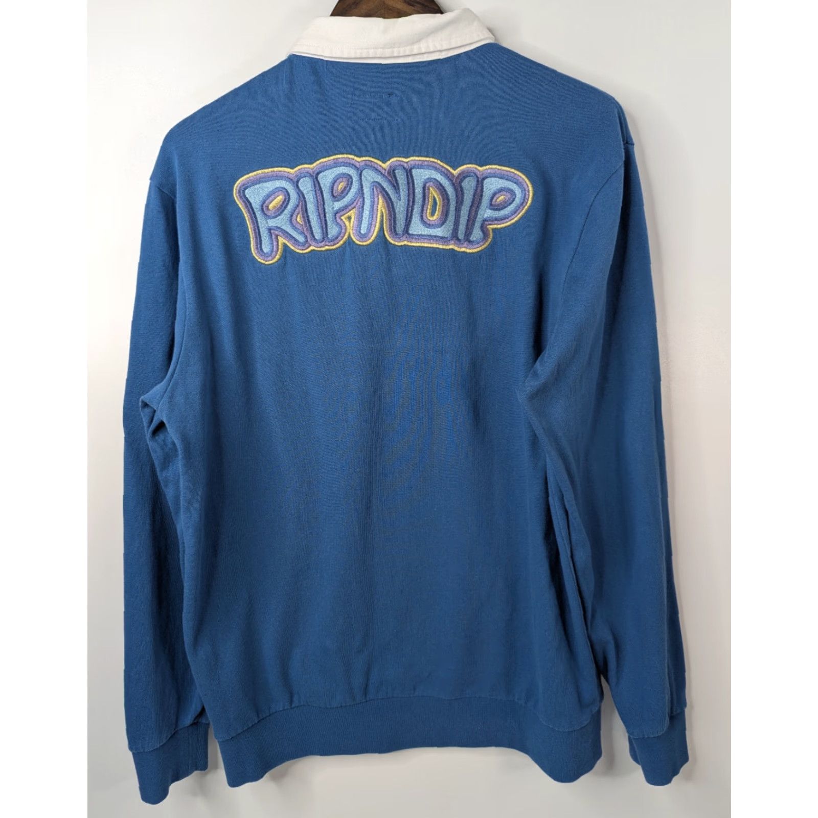RIPNDIP Ripndip Shirt Polo Blue L/S Embroidered Collared Regular Large Men Size US L / EU 52-54 / 3 - 2 Thumbnail