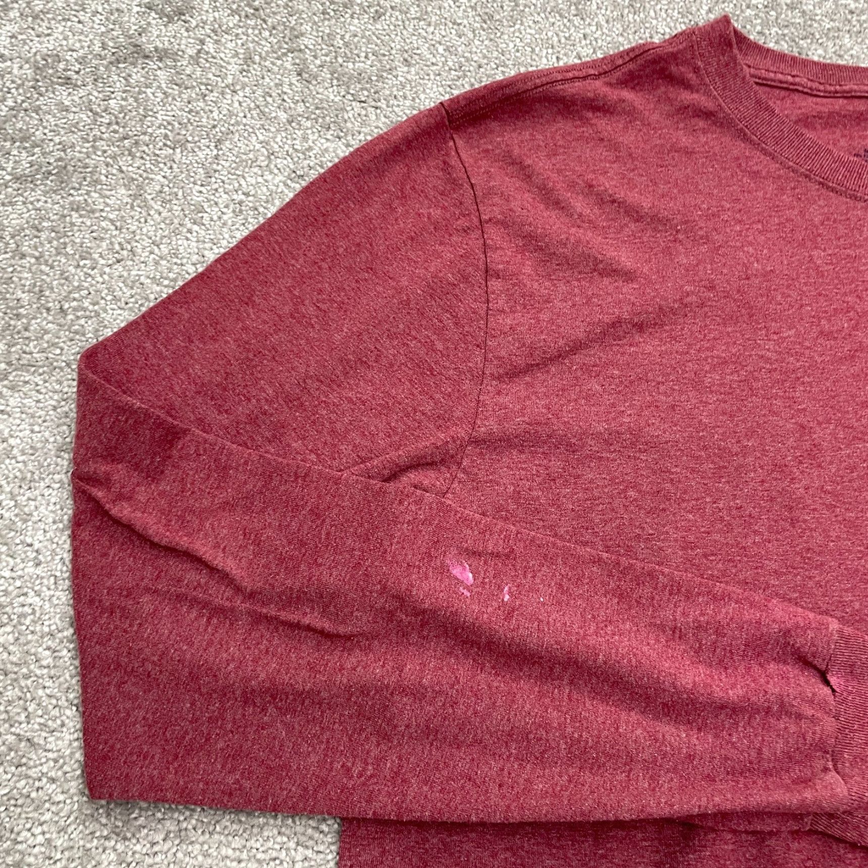 Jerzees VINTAGE? No. Jerzees Basic Long Sleeve T-Shirt Mens Large Red Crew Neck Cotton Casual Tee Top Size US L / EU 52-54 / 3 - 4 Thumbnail