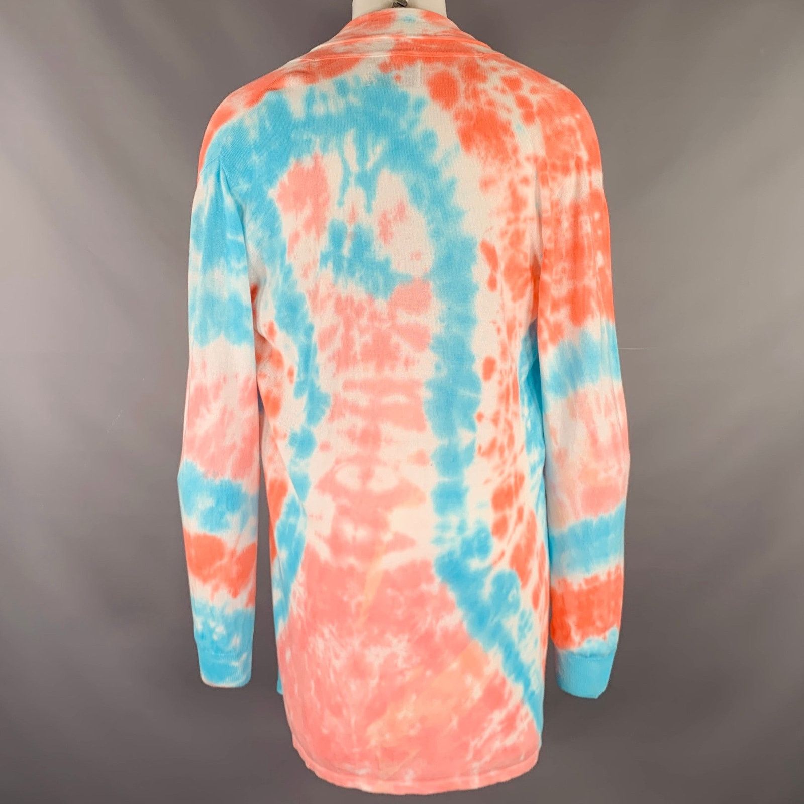 Baja East S Pink Blue Tie Dye Pima Cotton Open Front Cardigan Size US S / EU 44-46 / 1 - 3 Thumbnail