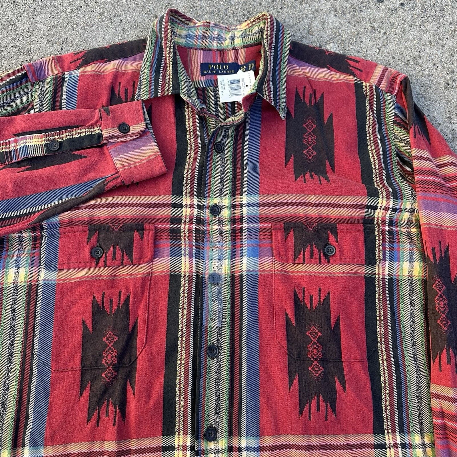 Polo Ralph Lauren NWT Polo Ralph Lauren Western Tribal Aztec Longsleeve Shirt Size US XL / EU 56 / 4 - 2 Thumbnail