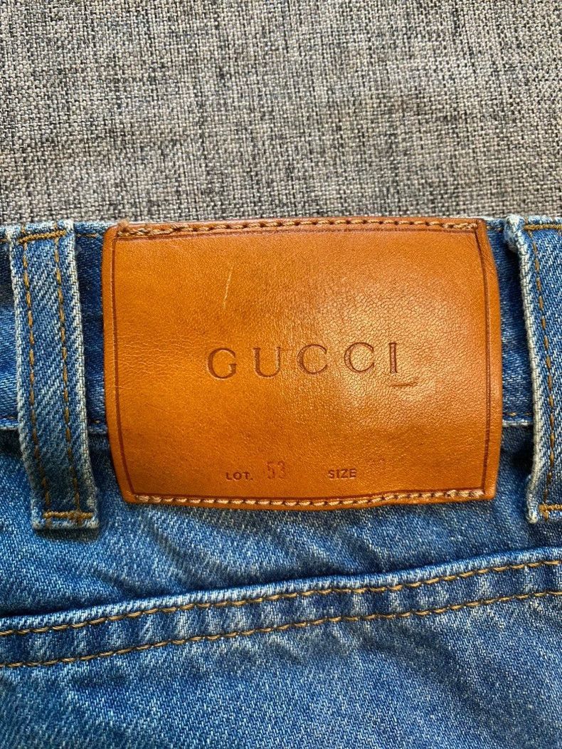 Gucci Gucci Patterned Blue Denim Pants Size 29-2505 Size US 29 - 7 Thumbnail