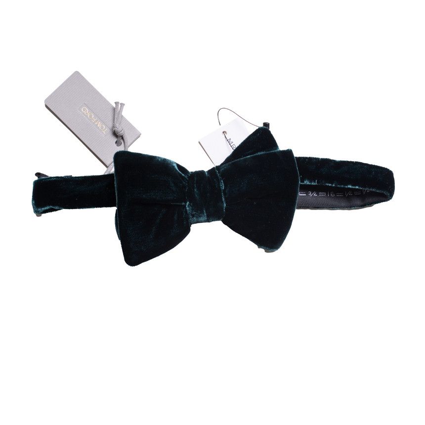 Tom Ford Tom Ford, green velvet bow tie Size ONE SIZE - 1 Thumbnail
