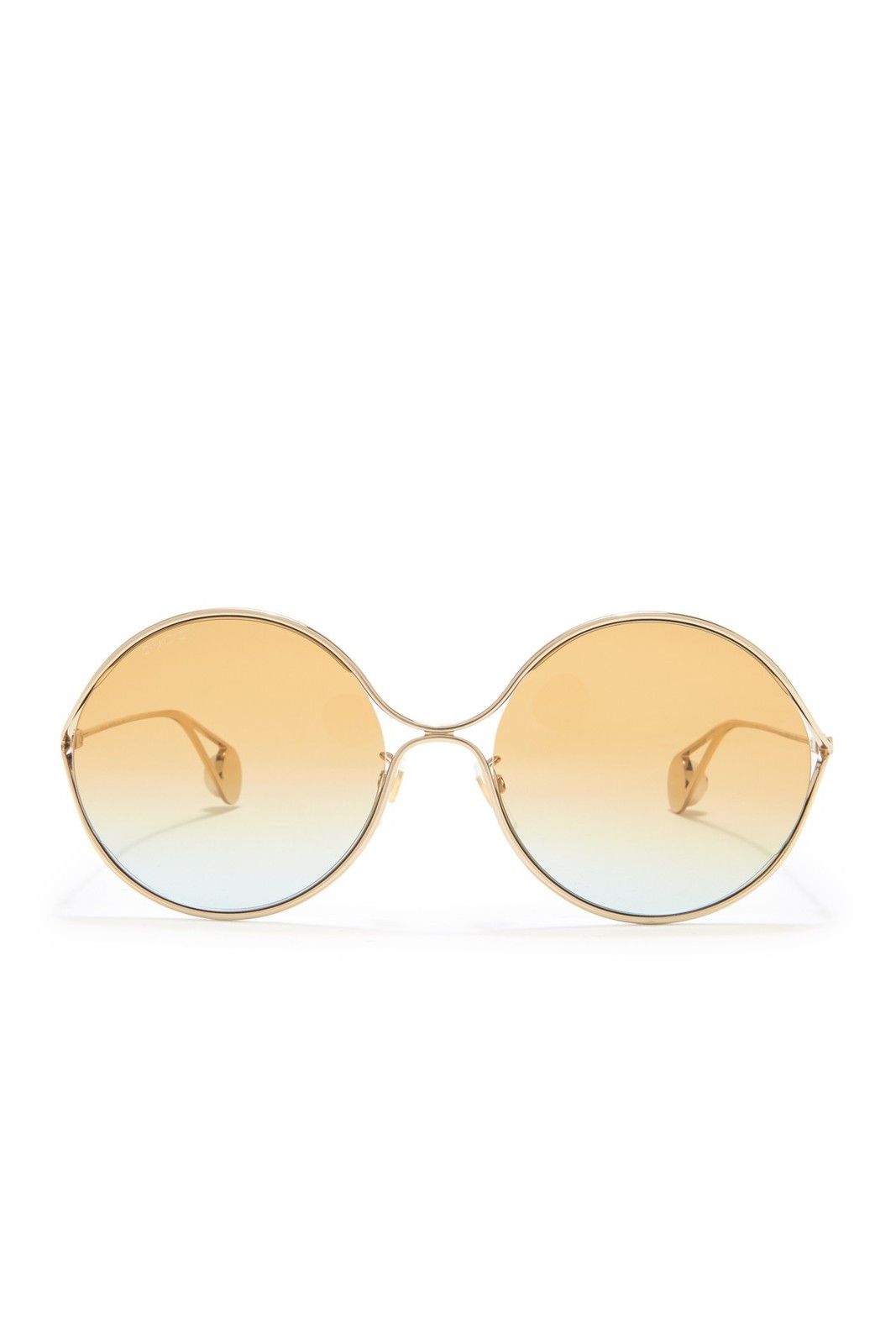 Gucci Gucci GG 0253S 005 Shiny Endura Gold Metal Round Sunglasses Size ONE SIZE - 7 Thumbnail