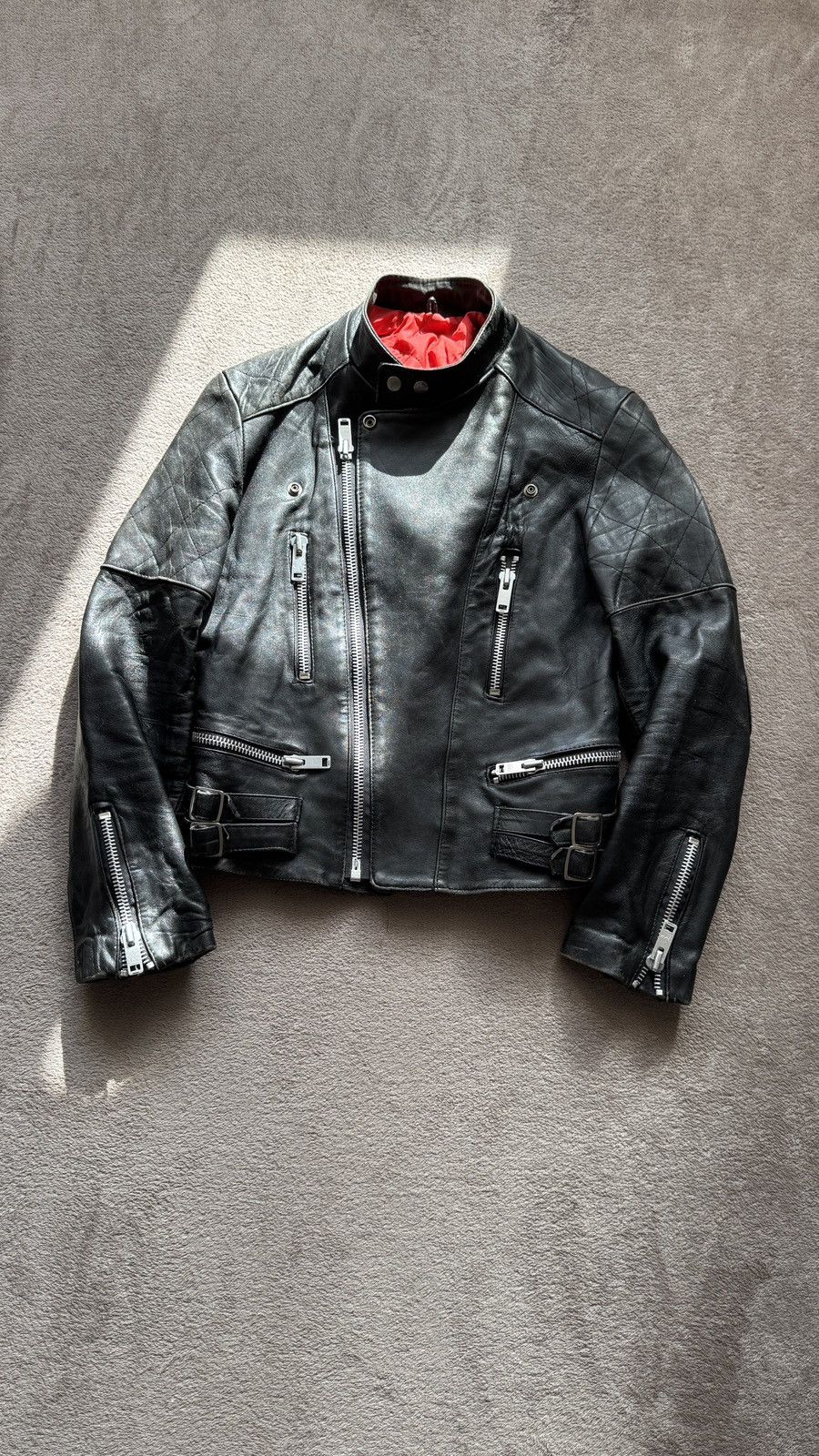 Genuine Leather Y2K Vintage Moto Biker Leather Jacket Gucci Grunge Punk Vibe Size US M / EU 48-50 / 2 - 3 Thumbnail