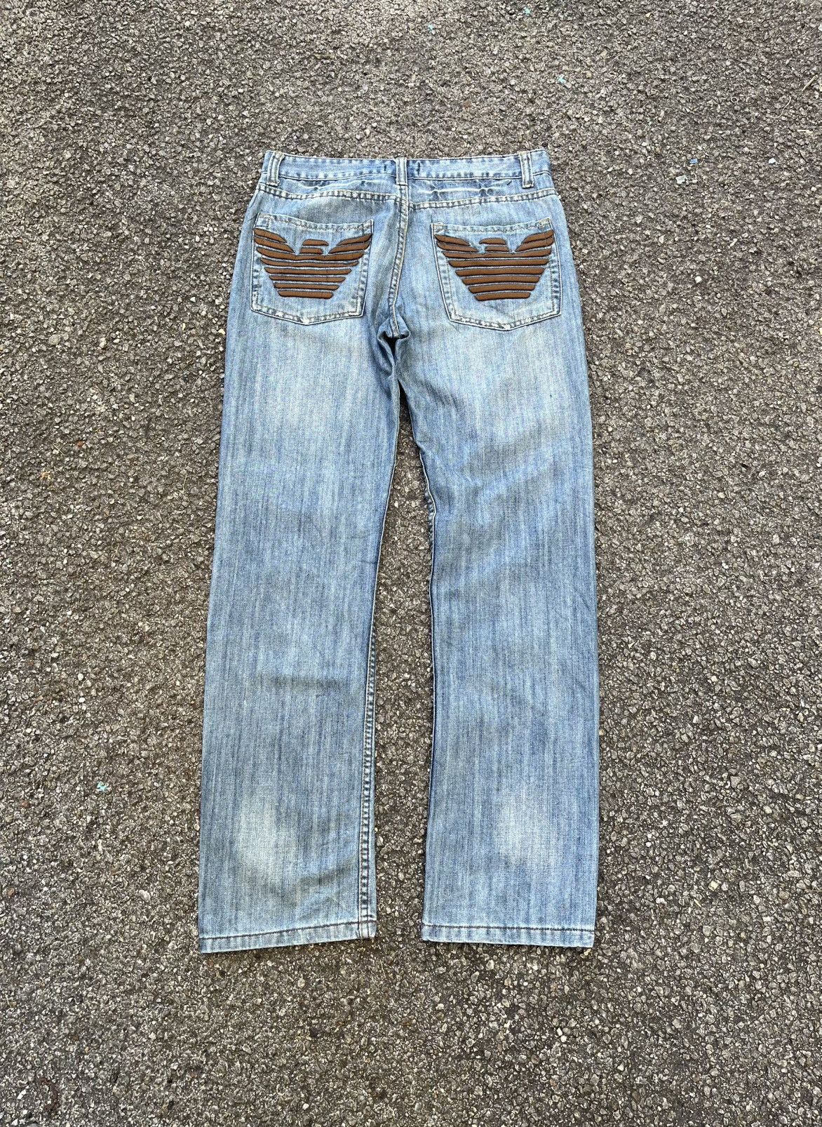 Emporio Armani VTG Rare Archive Emporio Armani Embroidered Wide Logo Jeans Size US 34 / EU 50 - 1 Thumbnail