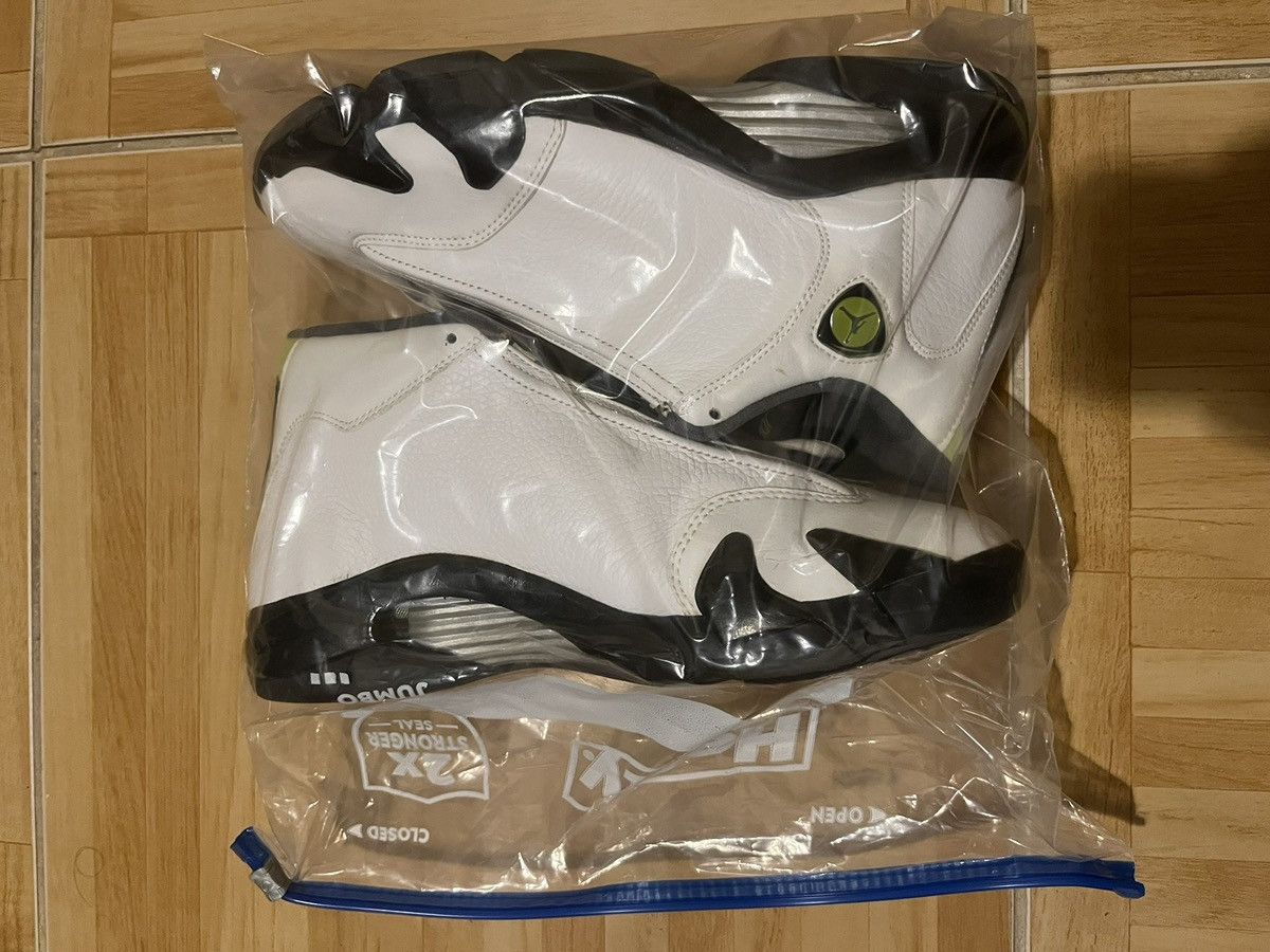 Jordan Brand Air Jordan 14 Retro White Chartreuse Black Preowned Sz 9.5 Size US 9.5 / EU 42-43 - 7 Thumbnail