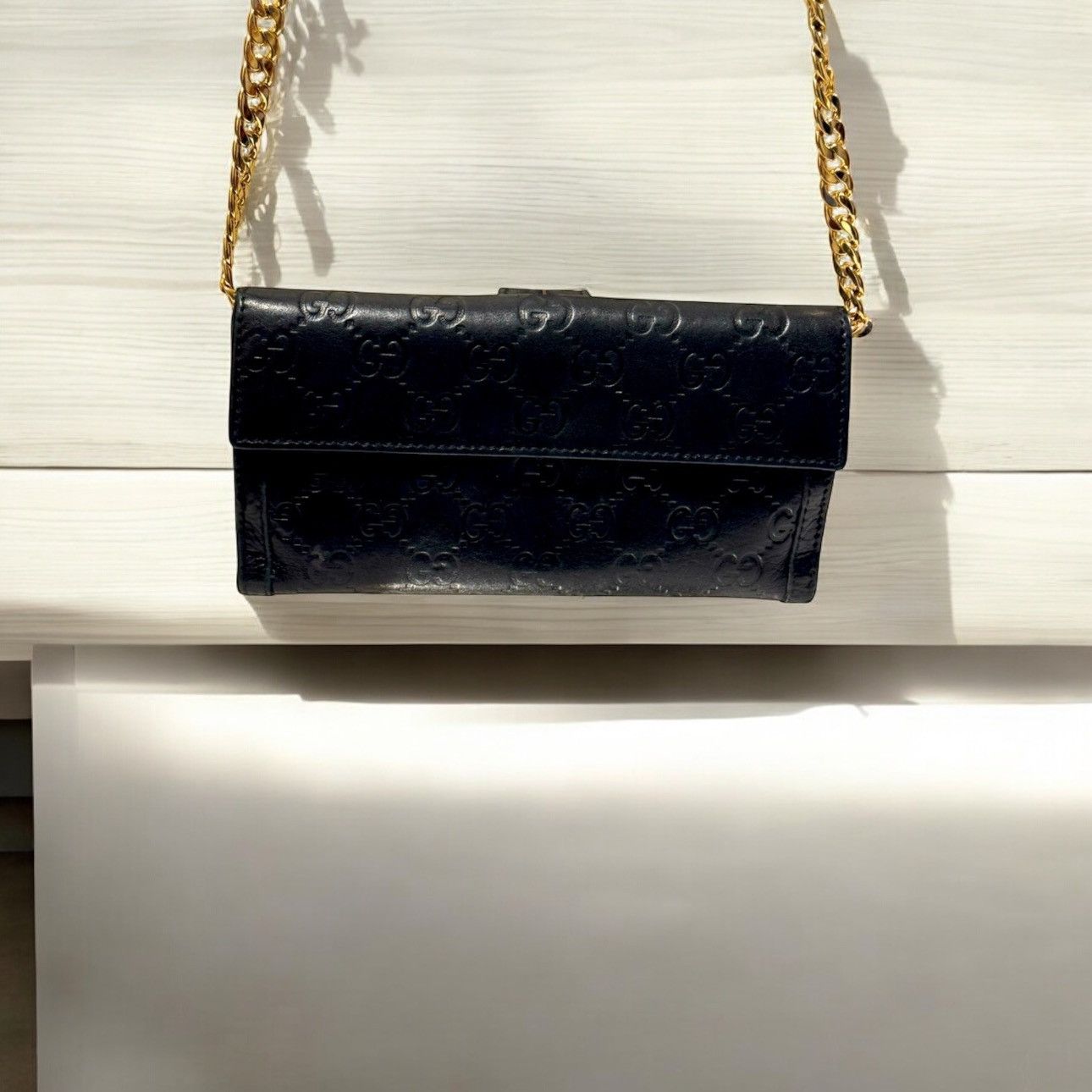 Gucci GUCCI LONG WALLER IN BLACK LEATHER IN MINT EUC AUTHENTIC Size ONE SIZE - 2 Thumbnail