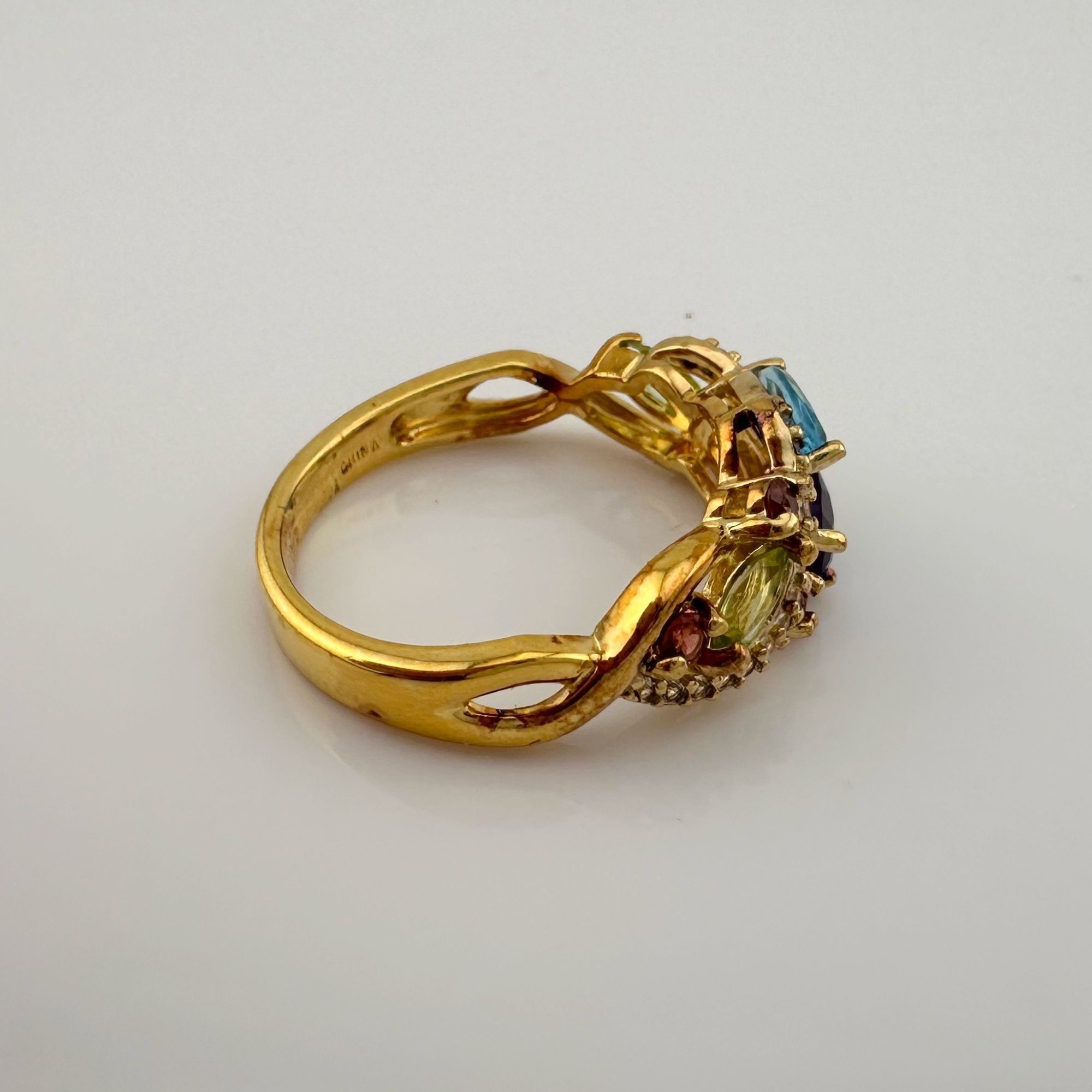 Other Colorful Gemstone Bouquet Ring in Sterling Silver Goldplate Size ONE SIZE - 9 Thumbnail
