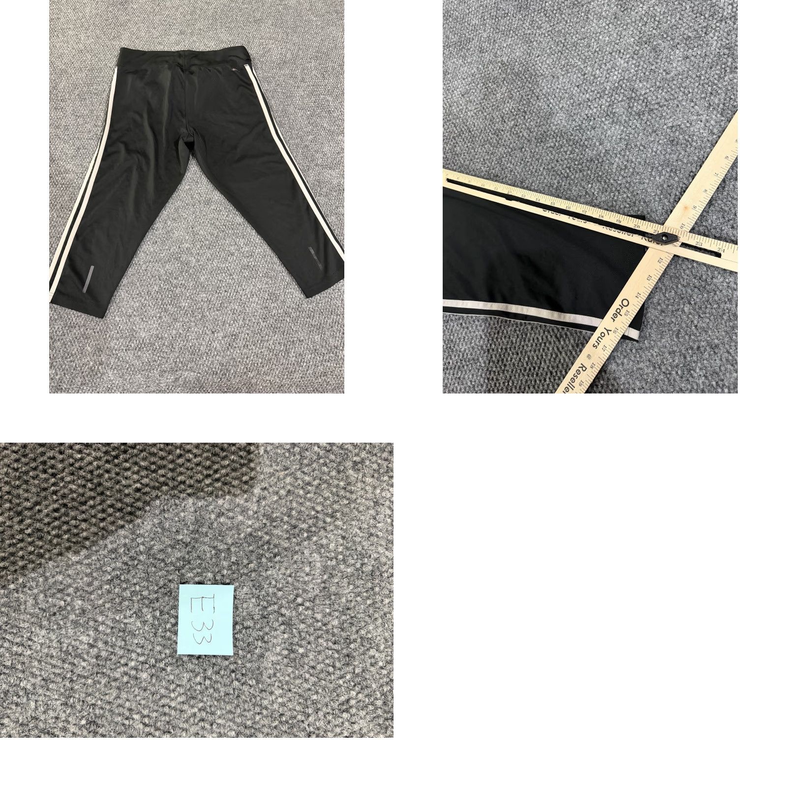 Adidas Adidas Leggings Womens Small Black White Striped Climalite Athletic Cropped Size 28" / US 6 / IT 42 - 8 Thumbnail